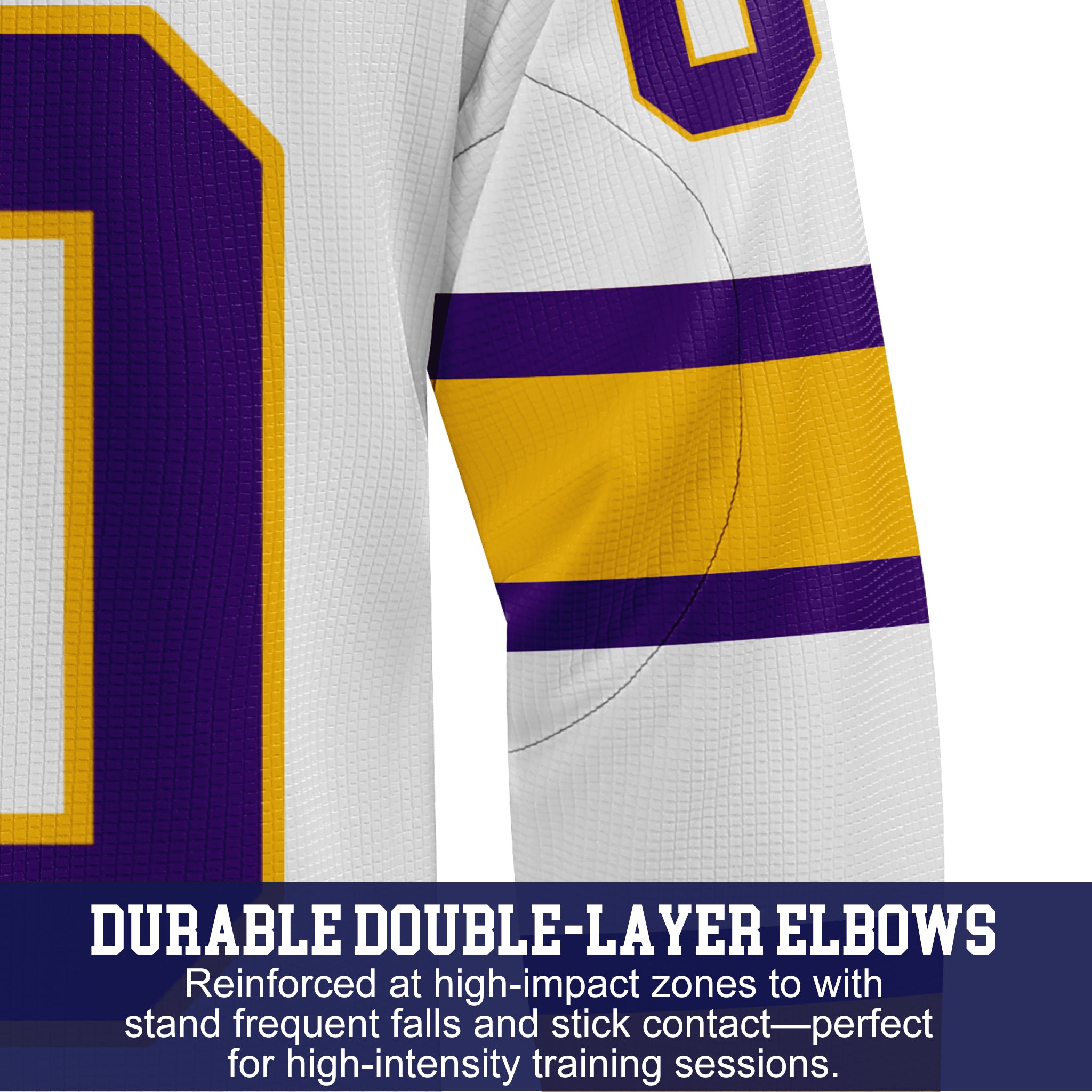 Custom Hockey Jersey Practice PS-202 WhitePurpleGold