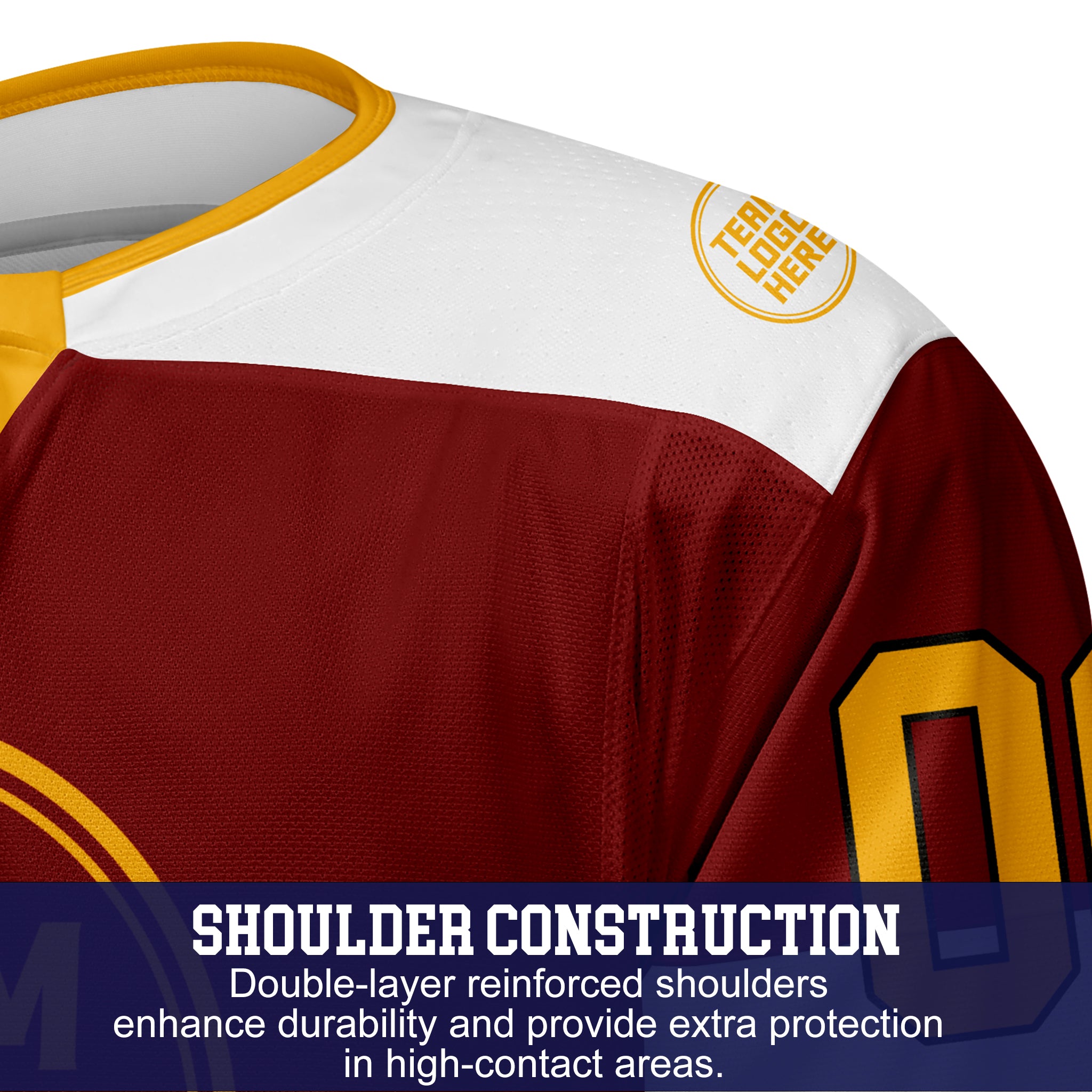 Custom Hockey Jersey Elite Pro EP-105 MaroonWhiteGraphiteGold