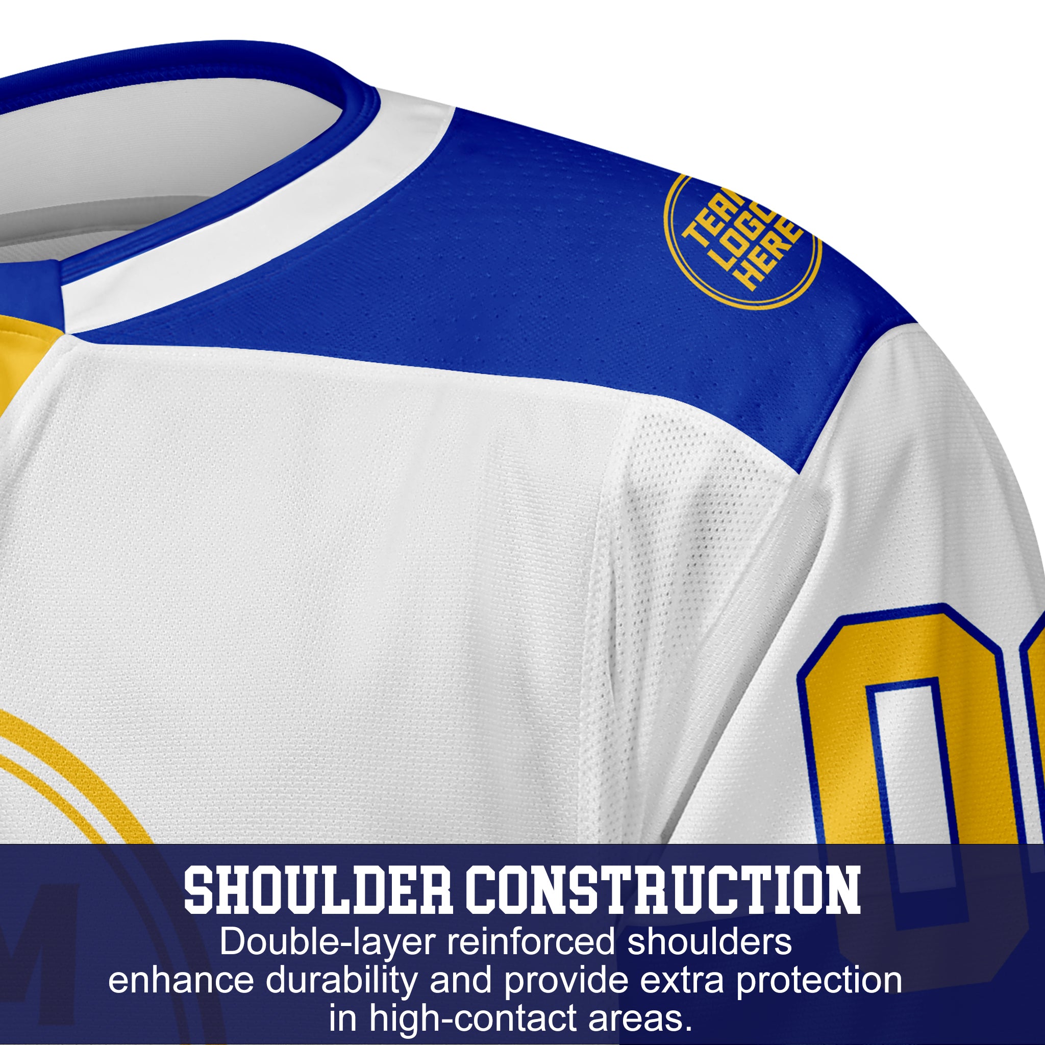 Custom Hockey Jersey Elite Pro EP-103 WhiteRoyalGold