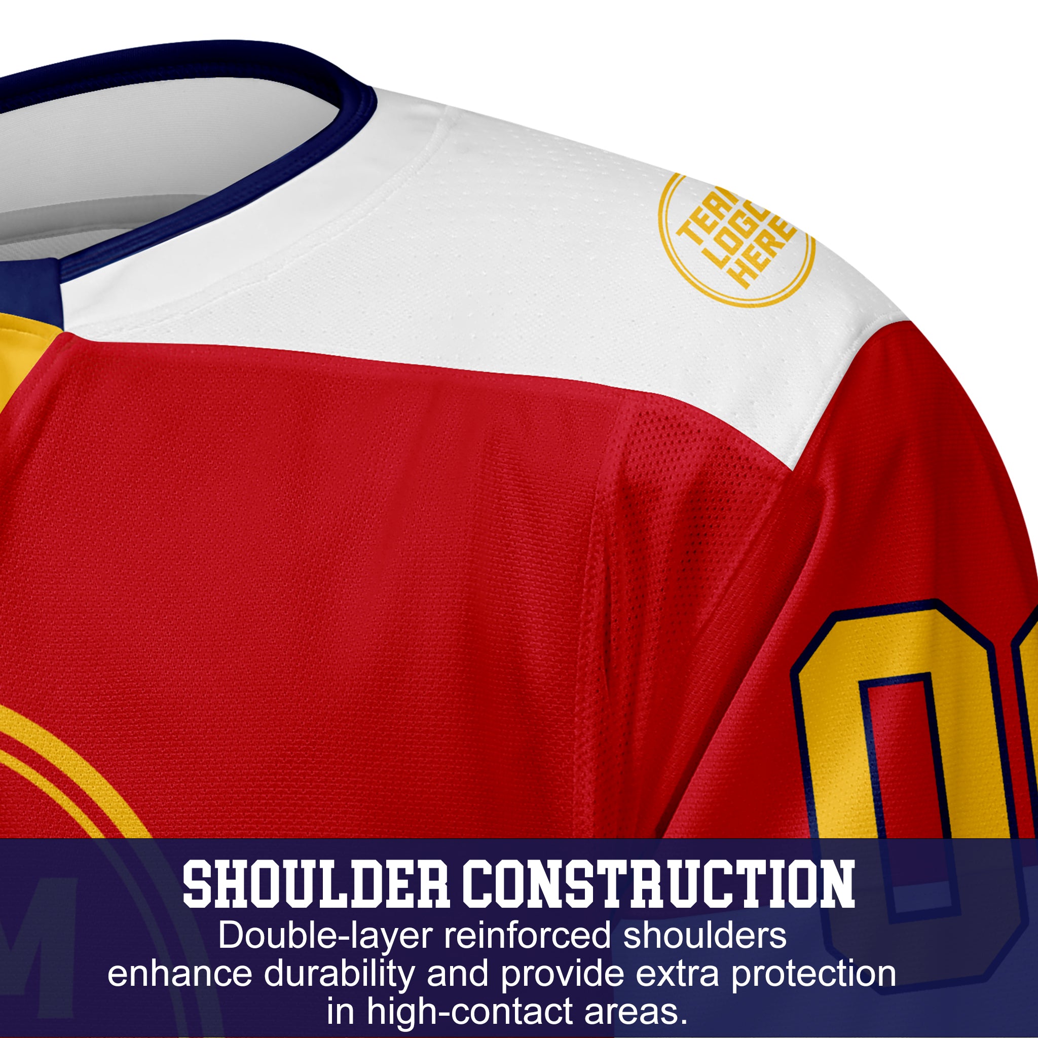 Custom Hockey Jersey Elite Pro EP-105 RedWhiteNavyGold