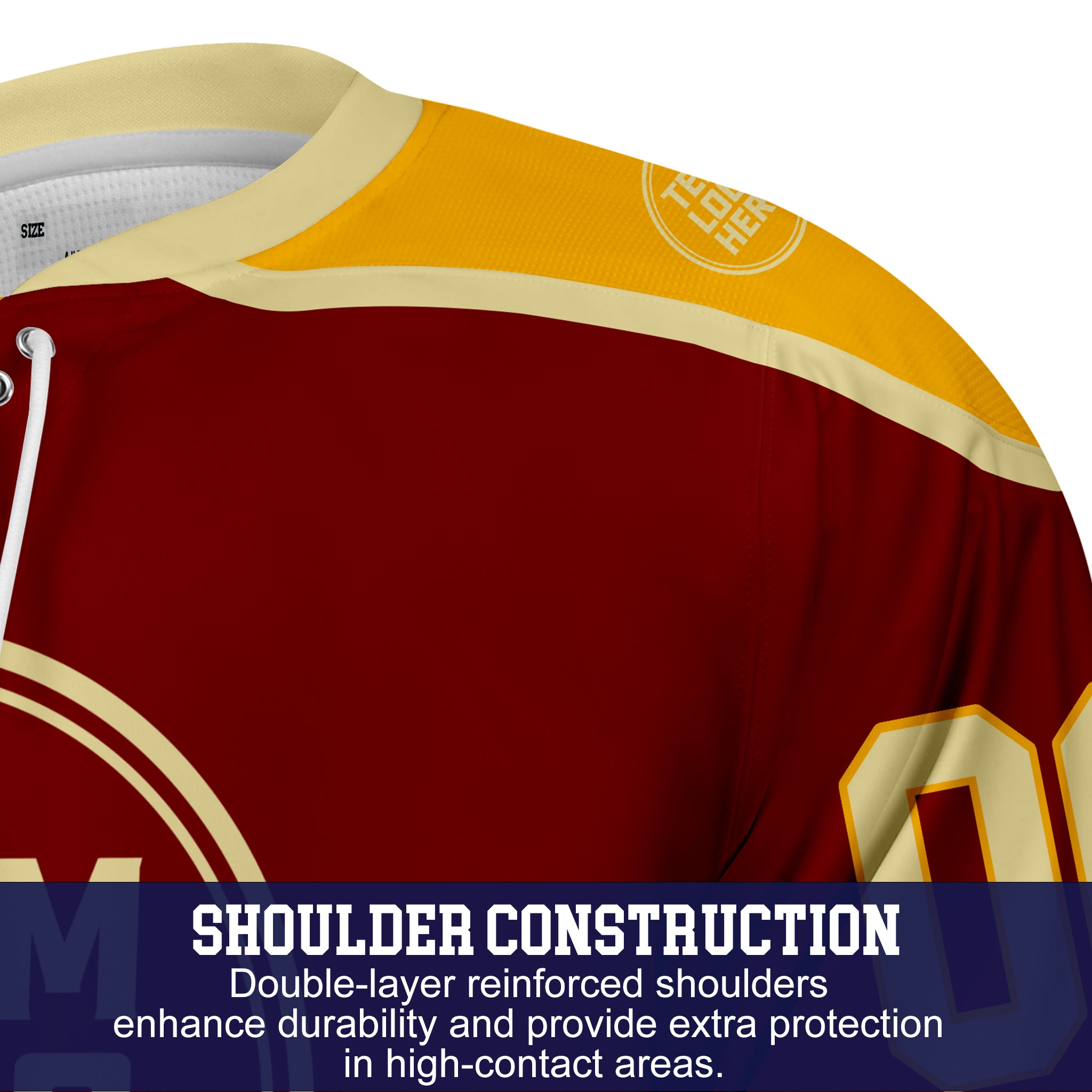 Custom Hockey Jersey Varsity Teamwear VT-301 MaroonGoldBeige