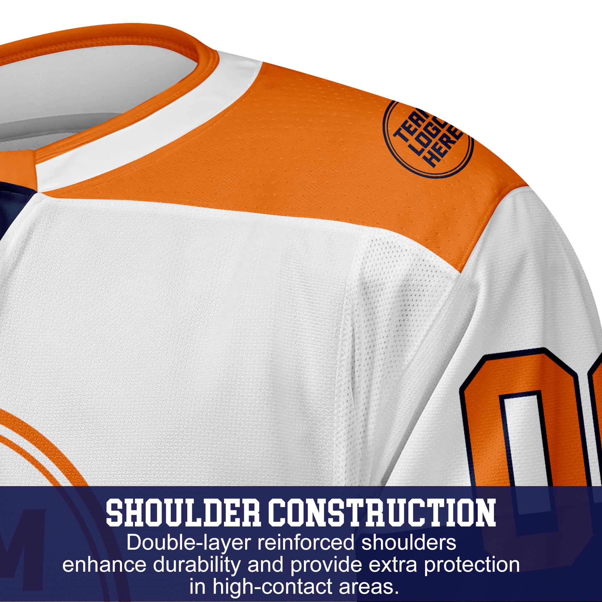 Custom Hockey Jersey Elite Pro EP-104 WhiteNavyOrange