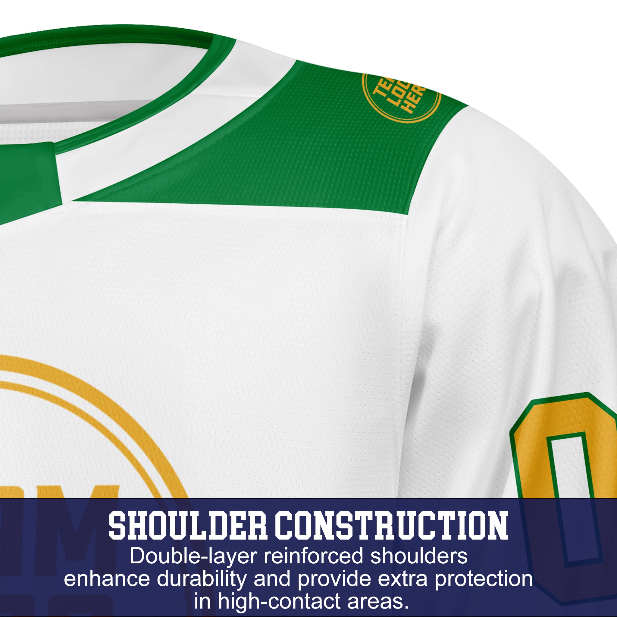 Custom Hockey Jersey Varsity Teamwear VT-101 WhiteGreenGold