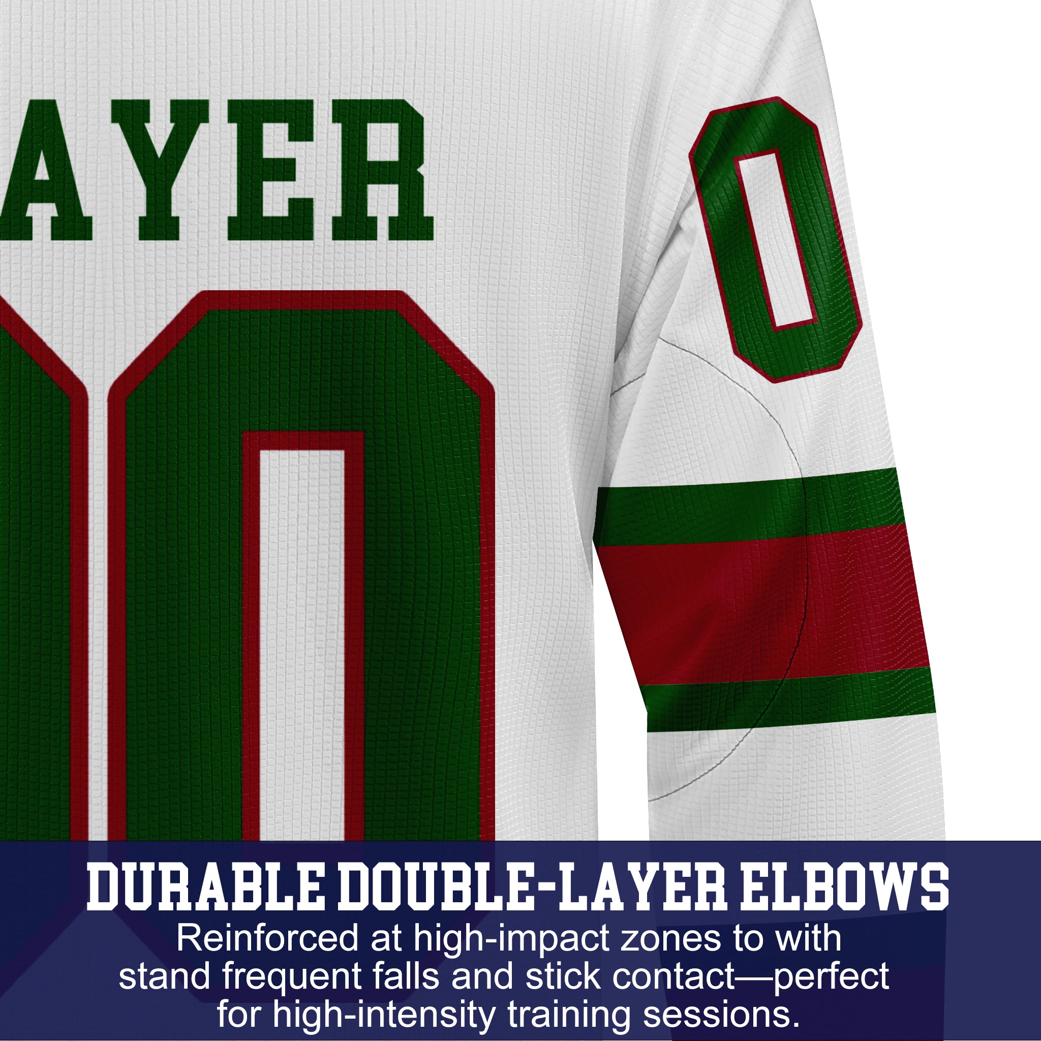 Custom Hockey Jersey Practice PS-202 WhiteGreenRed