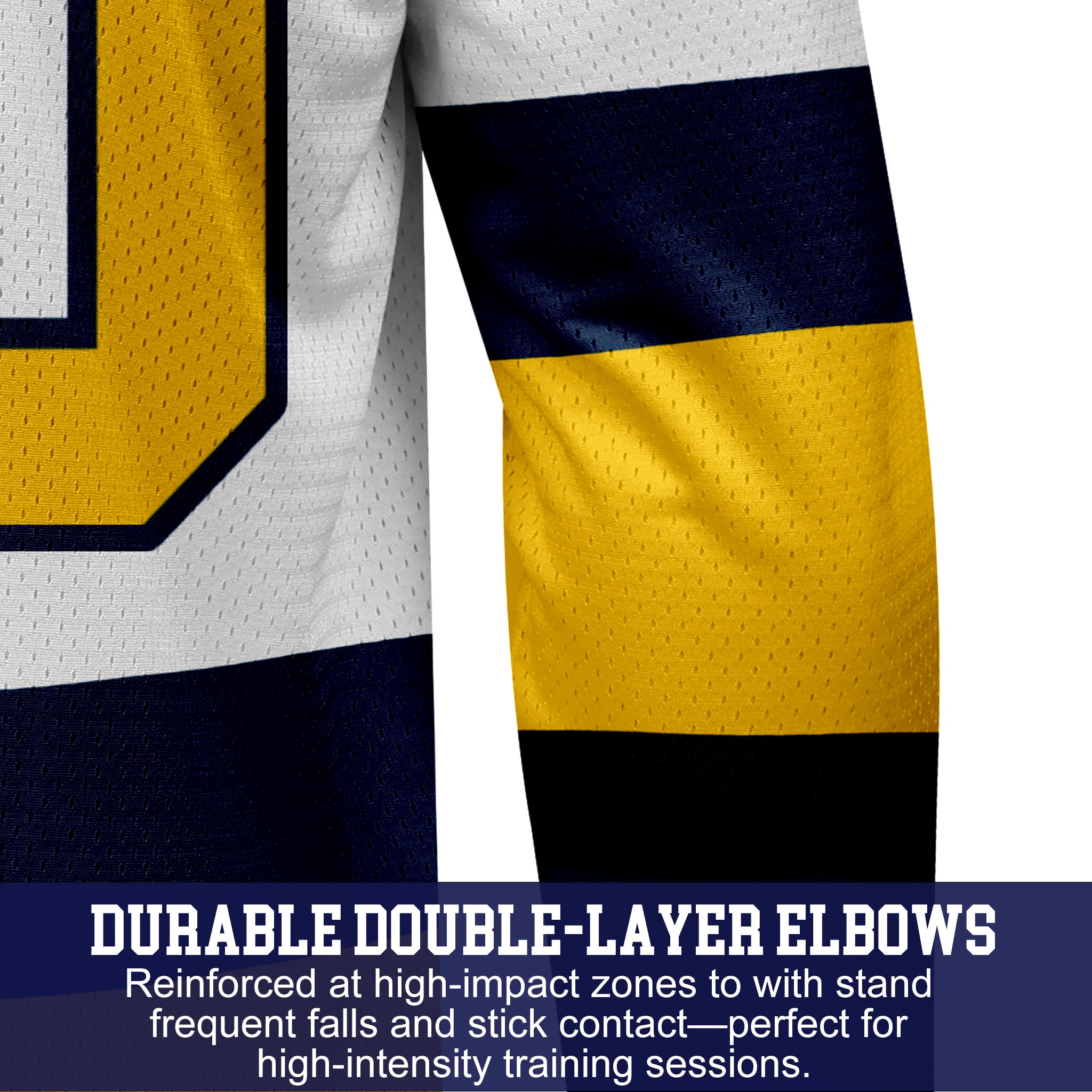 Custom Hockey Jersey Practice PS-102 WhiteNavyGold