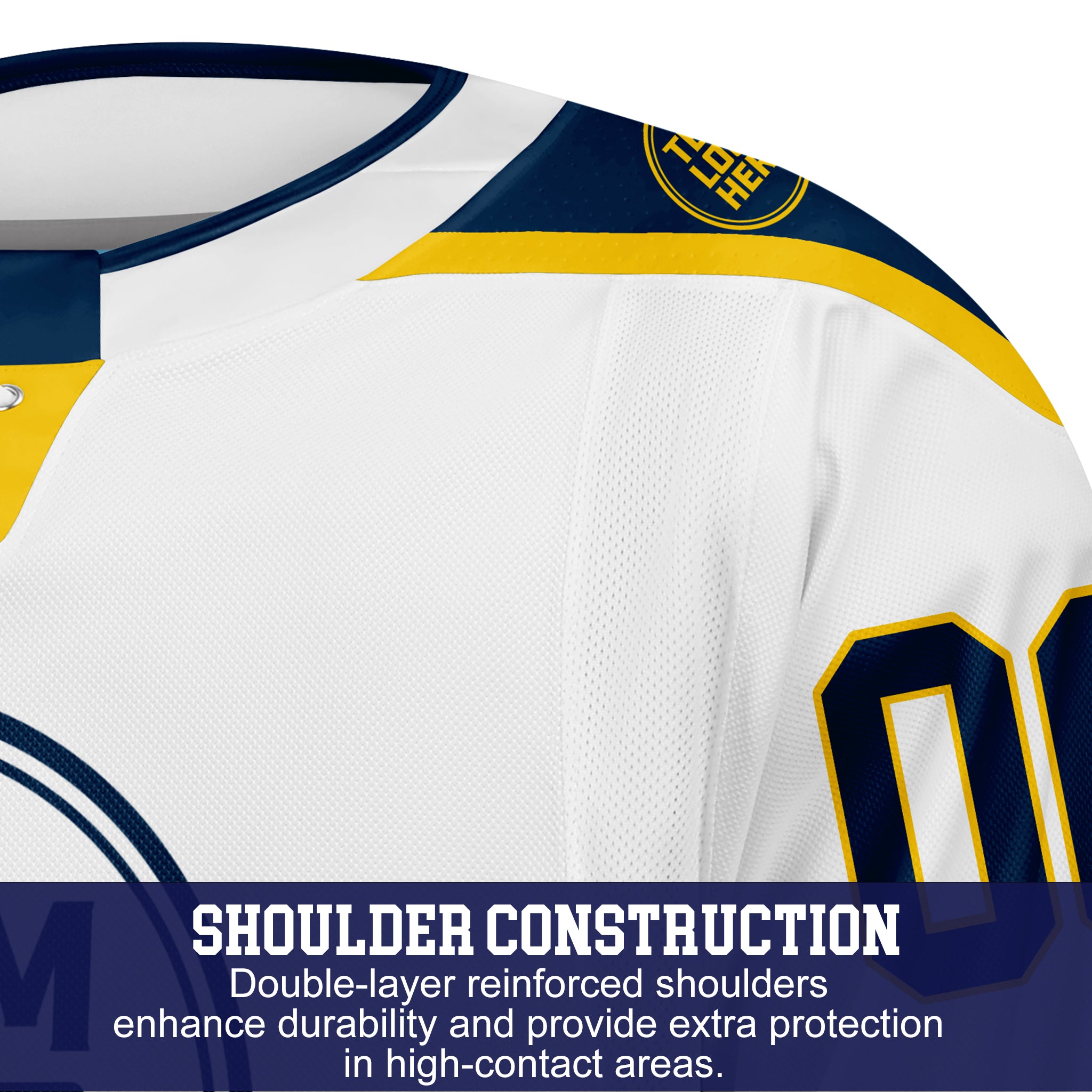 Custom Hockey Jersey Elite Pro EP-302 WhiteNavyGold