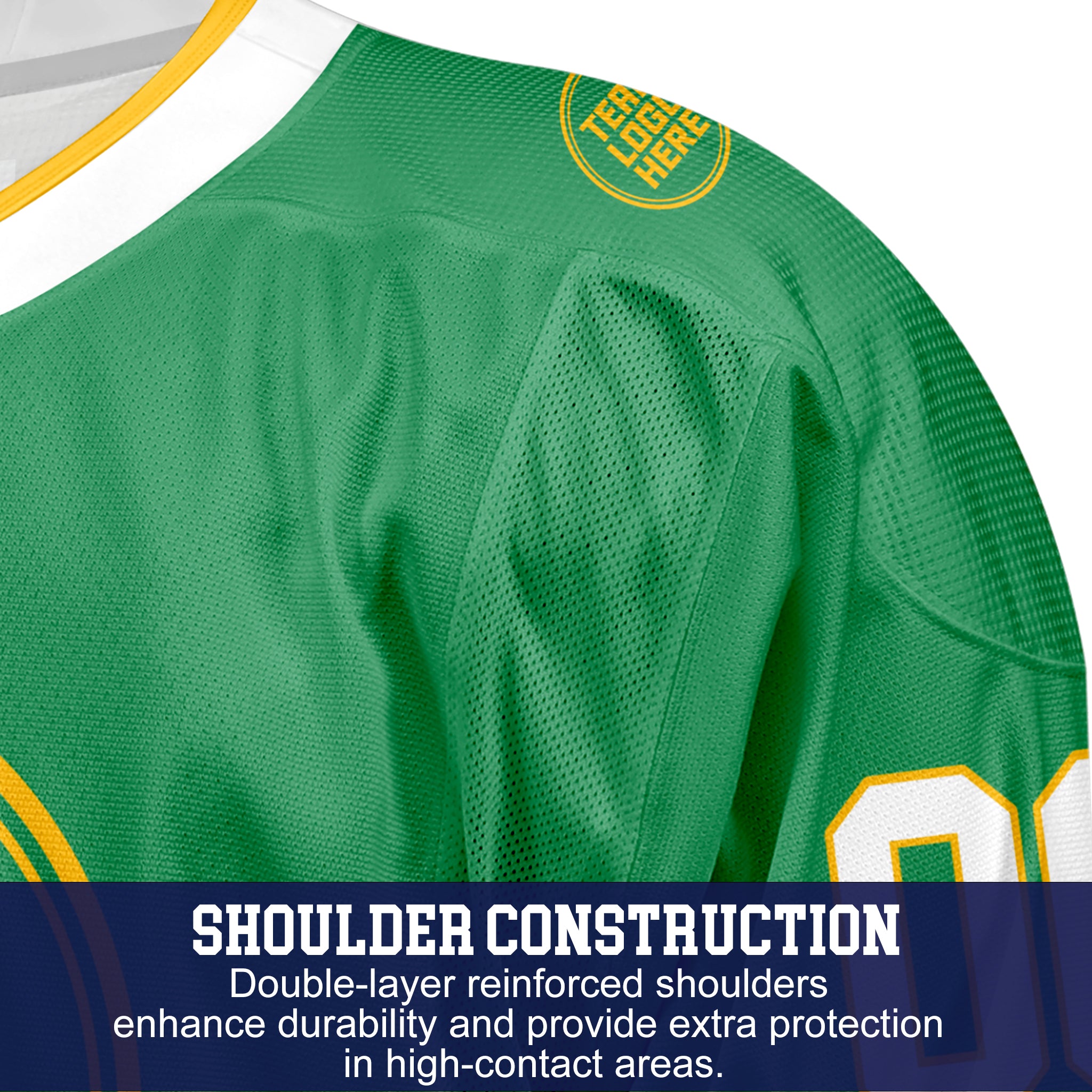 Custom Hockey Jersey Elite Pro EP-201 GreenWhiteGold
