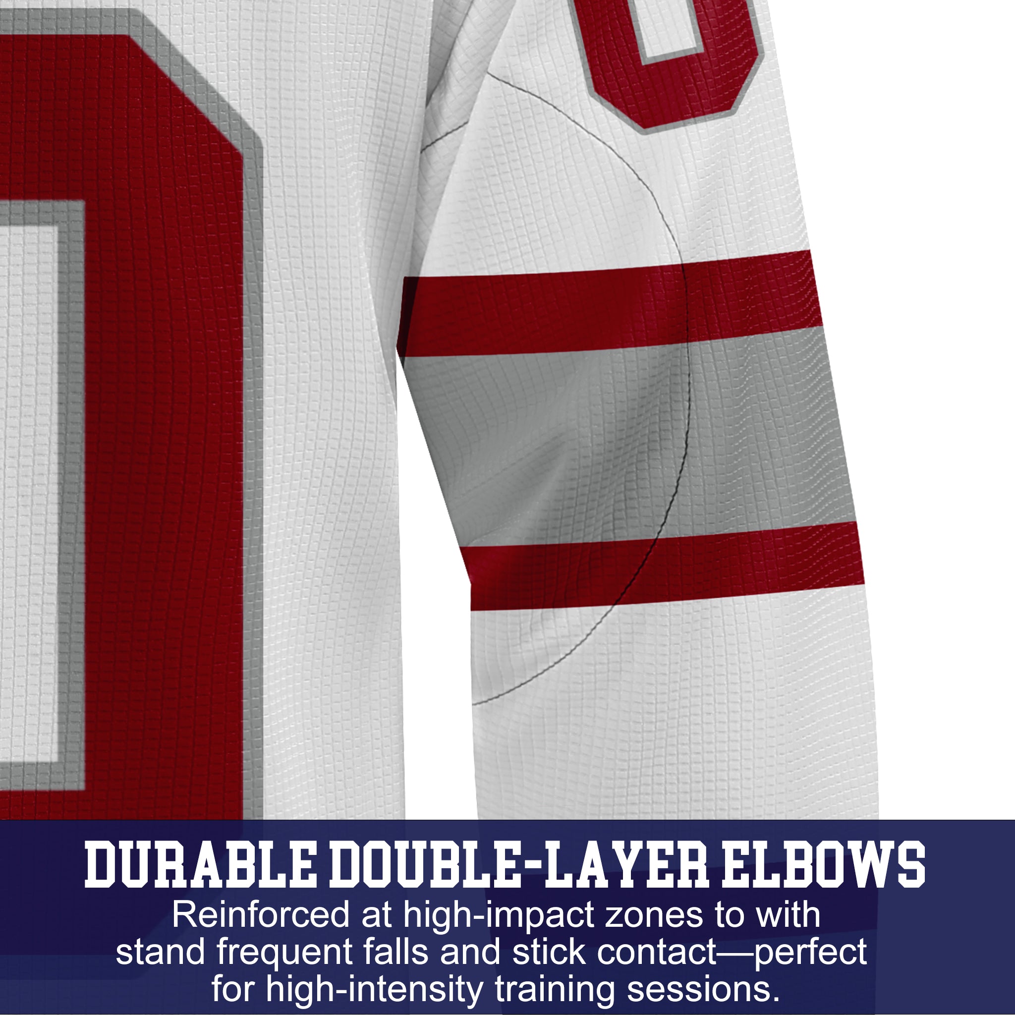 Custom Hockey Jersey Practice PS-202 WhiteRedSilver