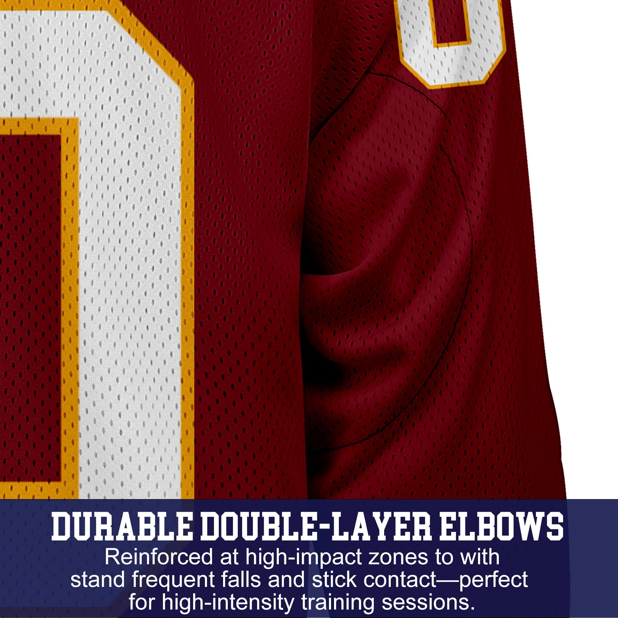 Custom Hockey Jersey Practice PS-301 RedWhiteGold (Sample)