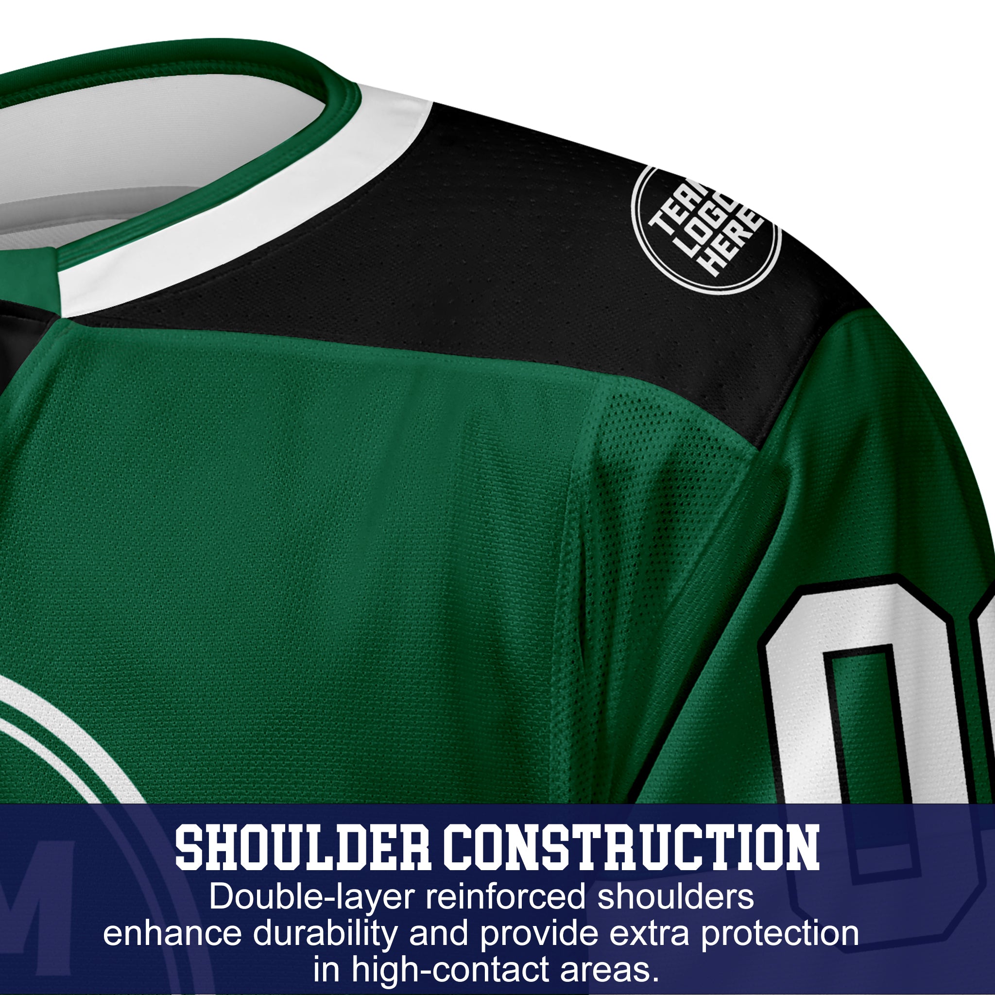 Custom Hockey Jersey Elite Pro EP-107 GreenBlackWhite