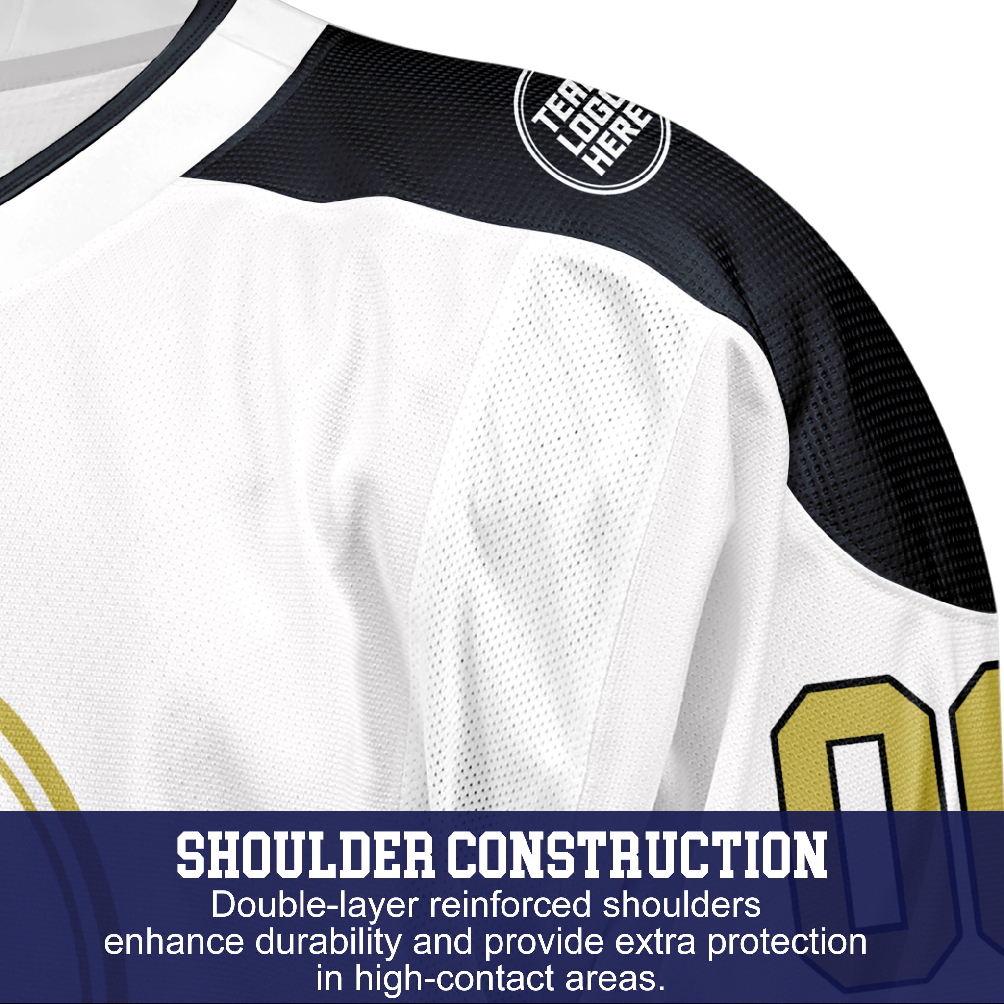 Custom Hockey Jersey Elite Pro EP-202 BlackWhitegold