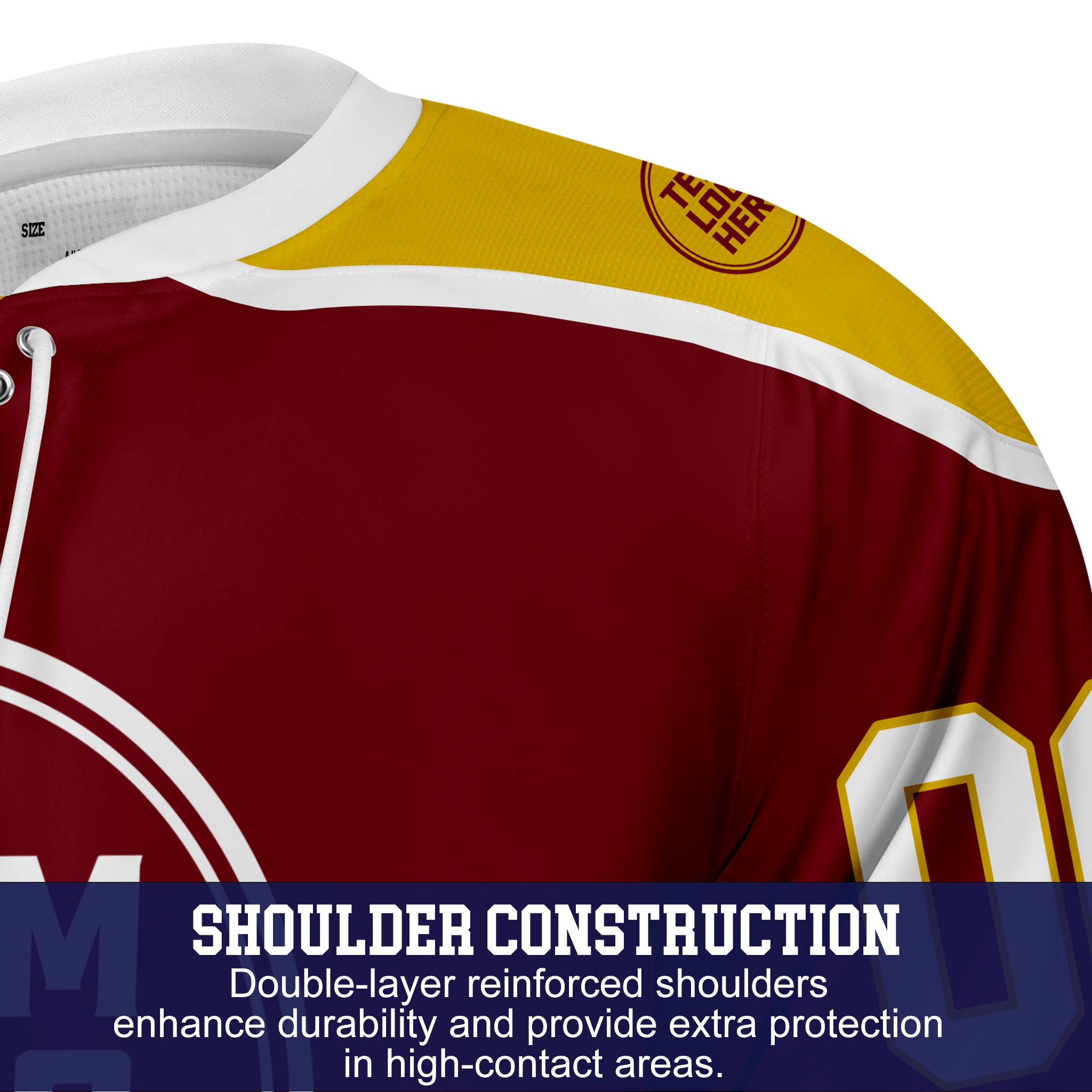 Custom Hockey Jersey Varsity Teamwear VT-301 BurgundyWhiteGold