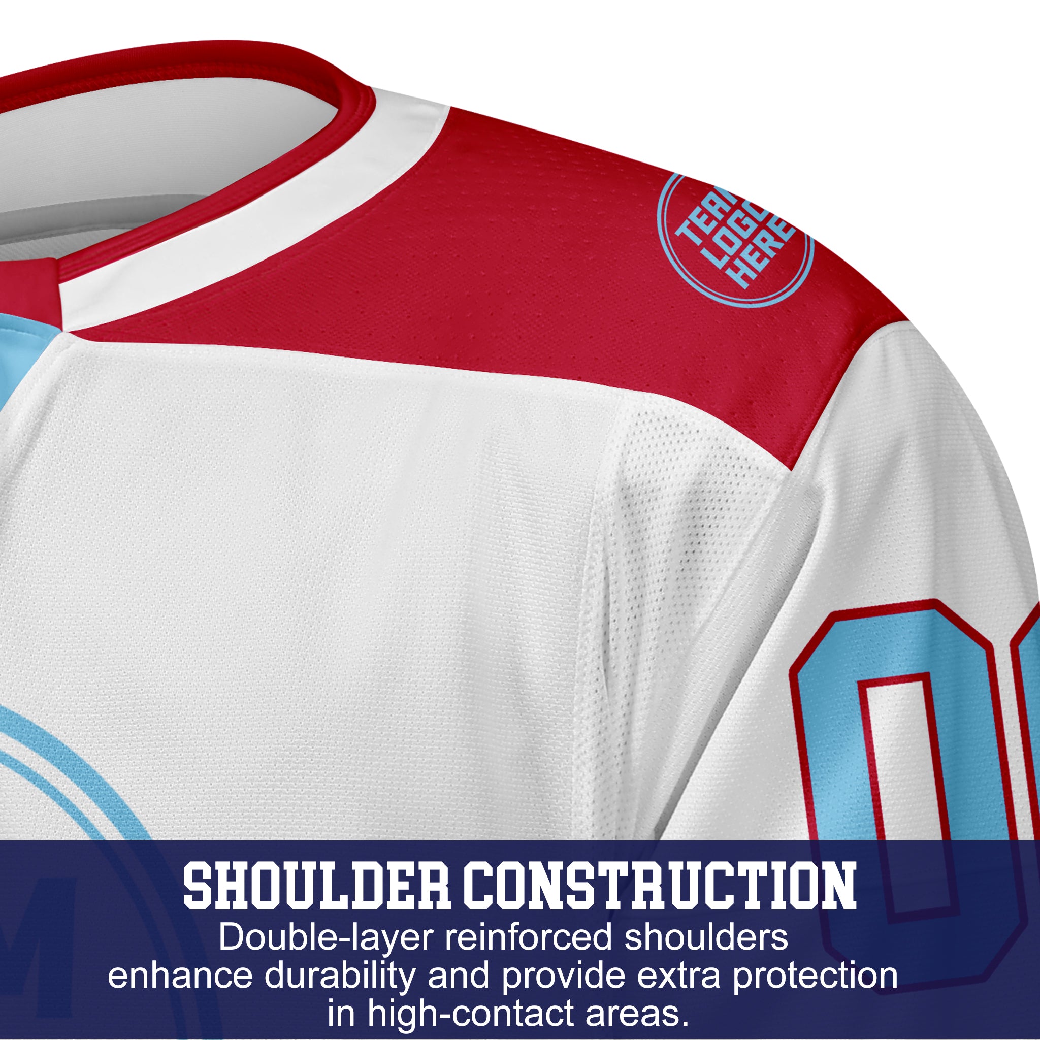 Custom Hockey Jersey Elite Pro EP-102 WhiteRedIceblue