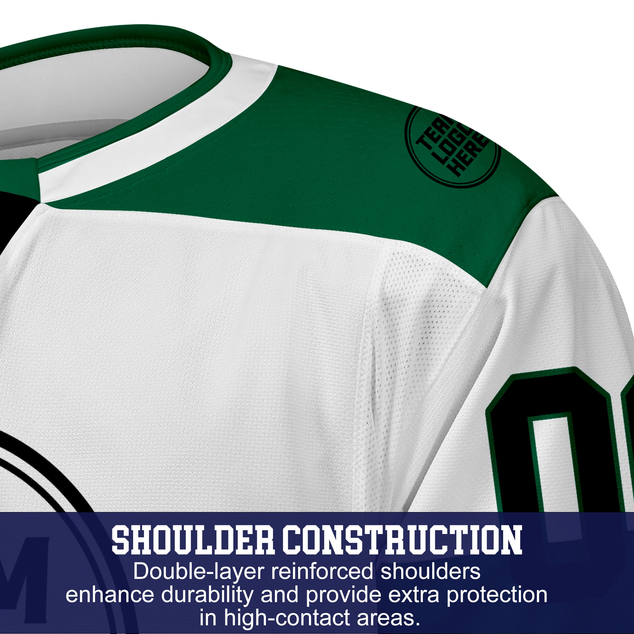 Custom Hockey Jersey Elite Pro EP-103 WhiteGreenBlack