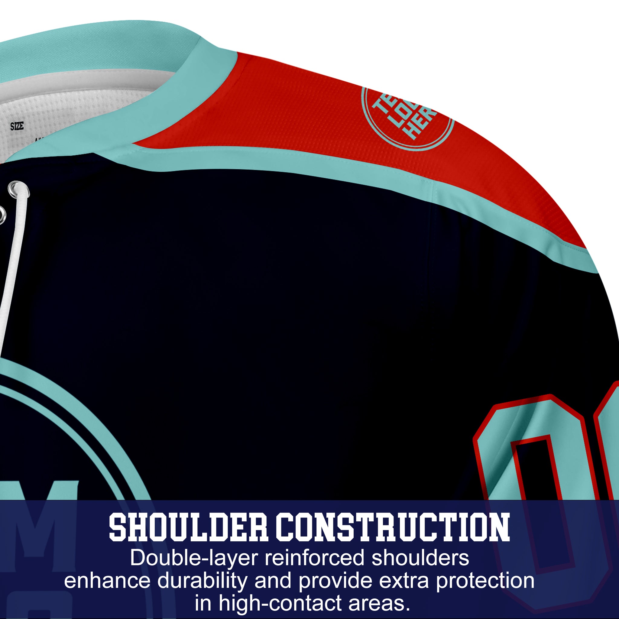 Custom Hockey Jersey Varsity Teamwear VT-301 TealIceRed