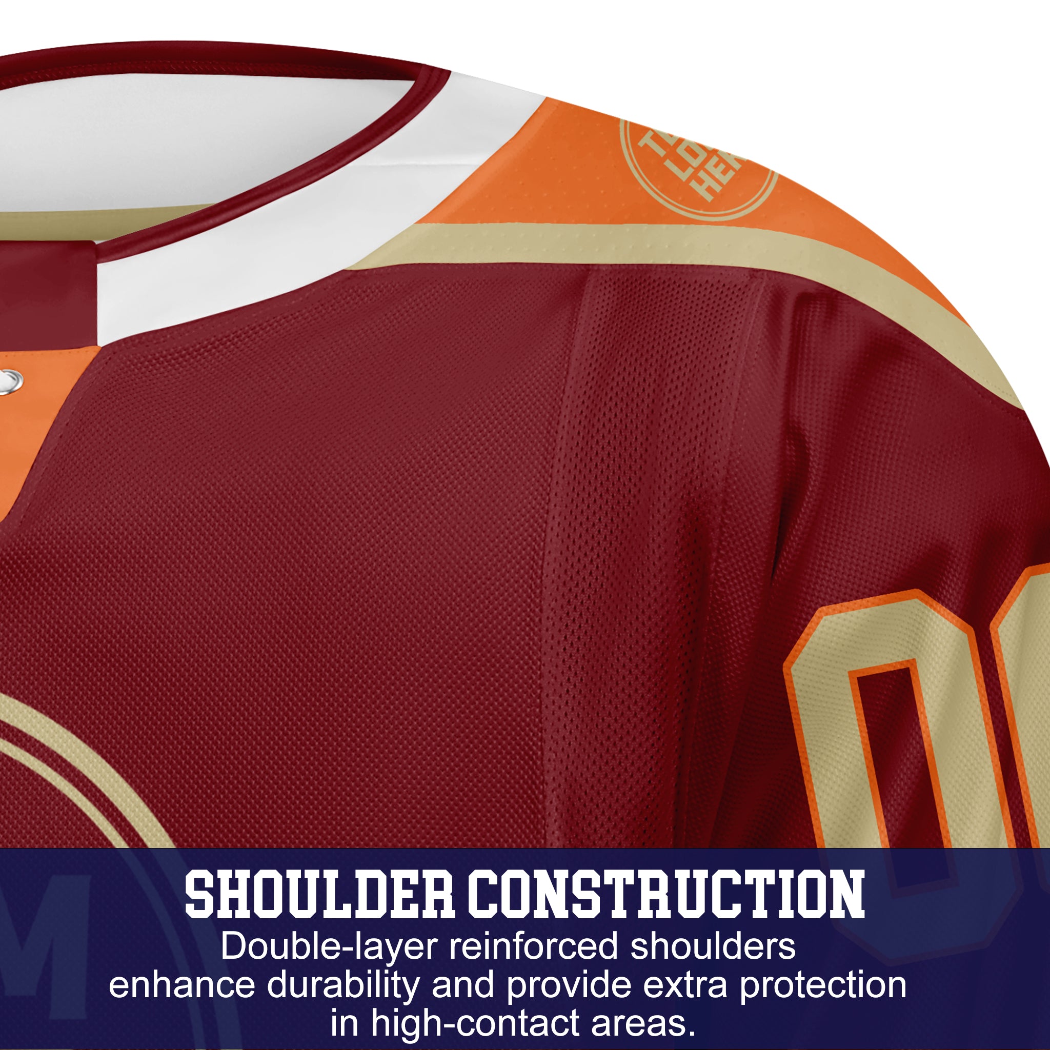 Custom Hockey Jersey Elite Pro EP-301 Maroon Beige Orange