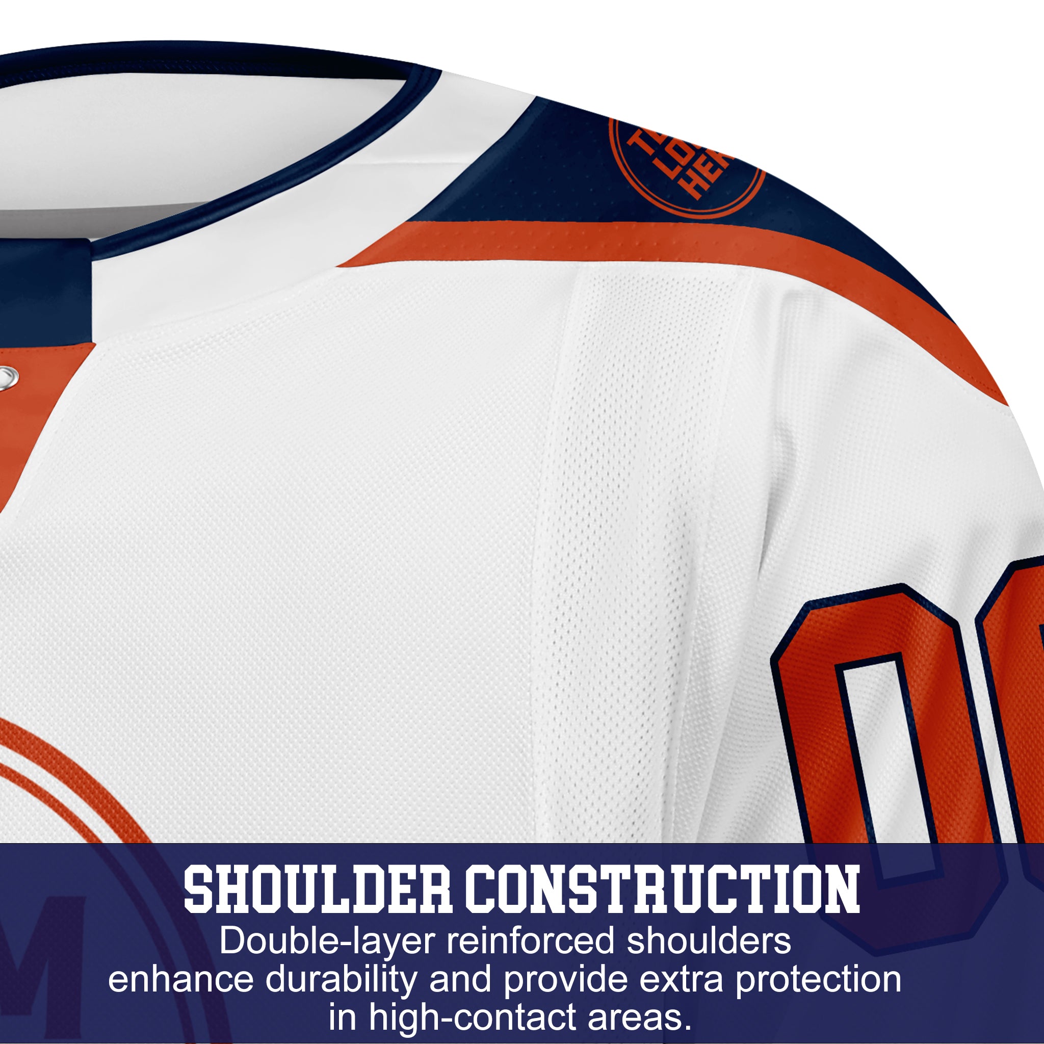 Custom Hockey Jersey Elite Pro EP-303 WhiteNavyOrange
