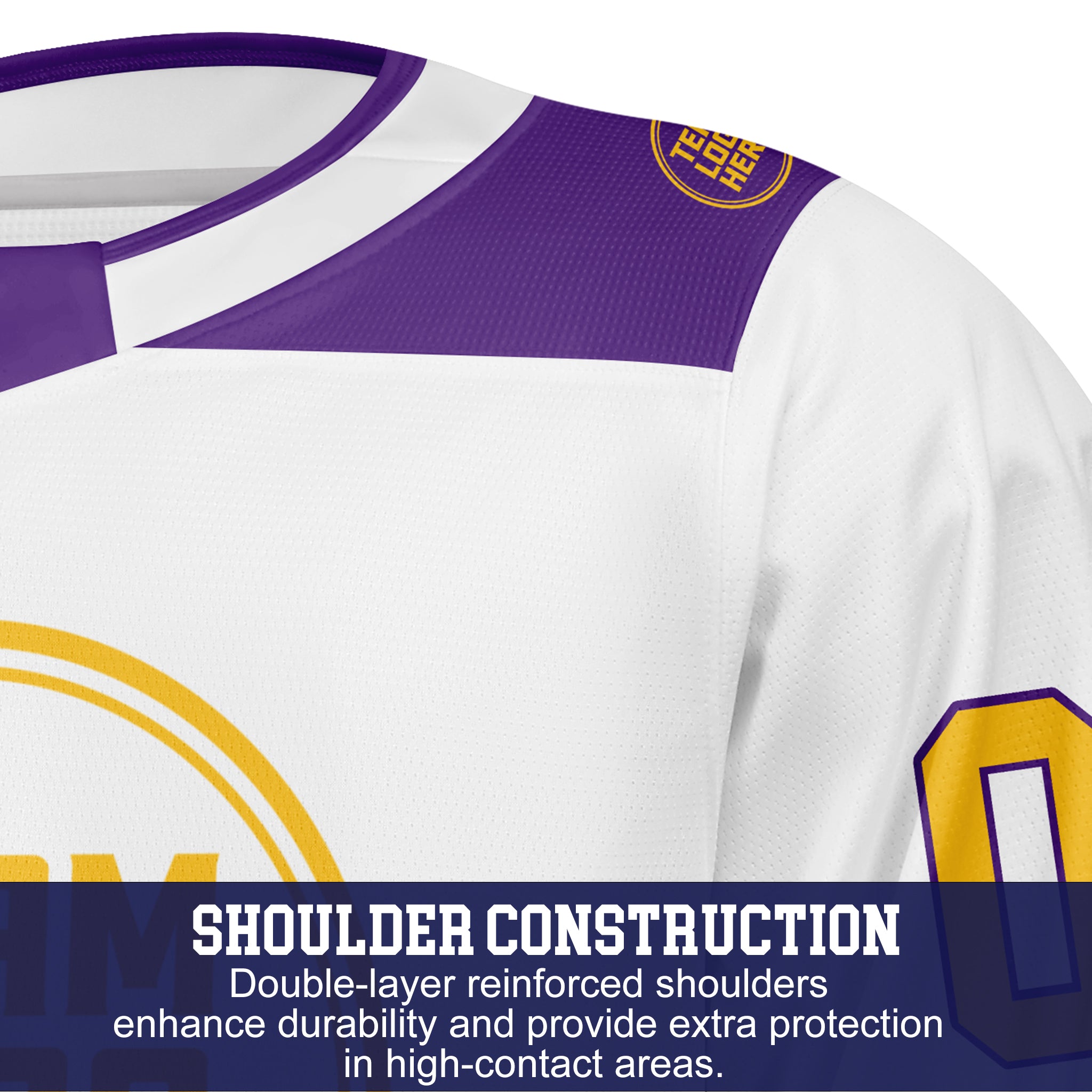 Custom Hockey Jersey Varsity Teamwear VT-101 WhitePurpleGold