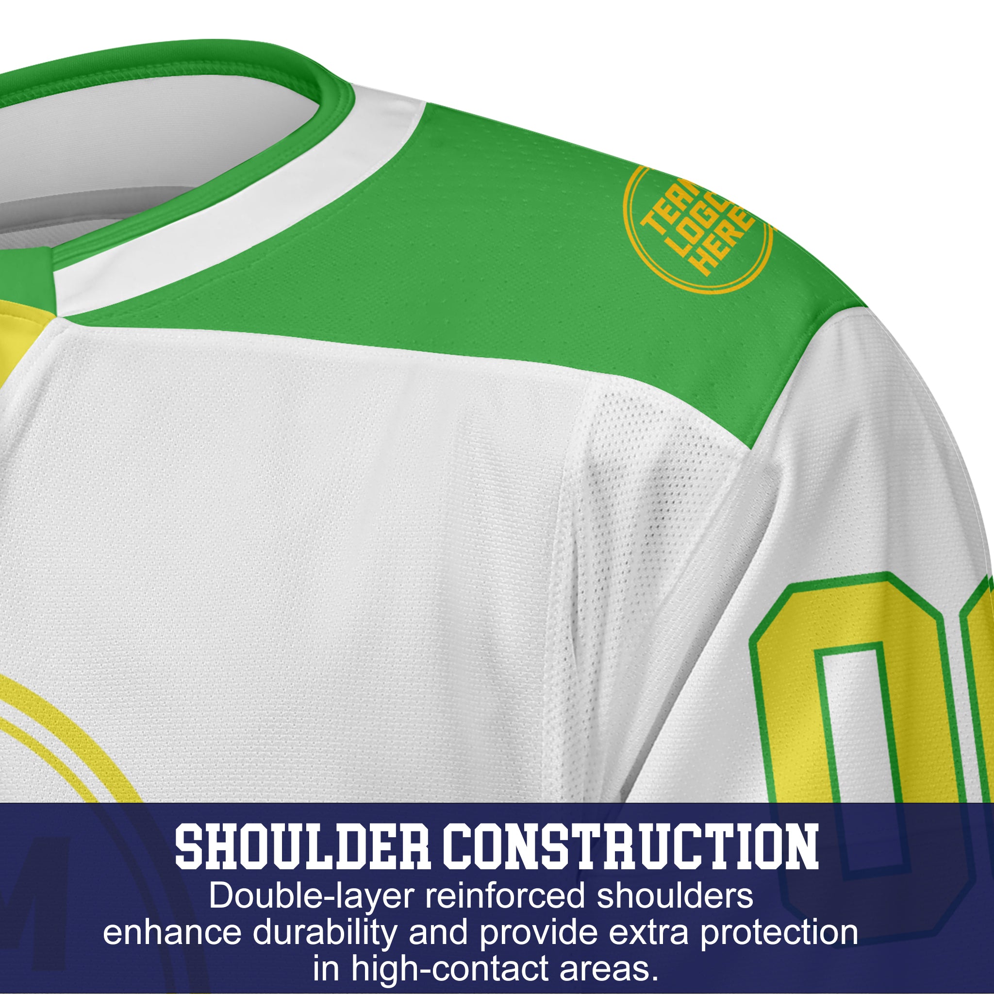 Custom Hockey Jersey Elite Pro EP-101 WhiteYellowGreen