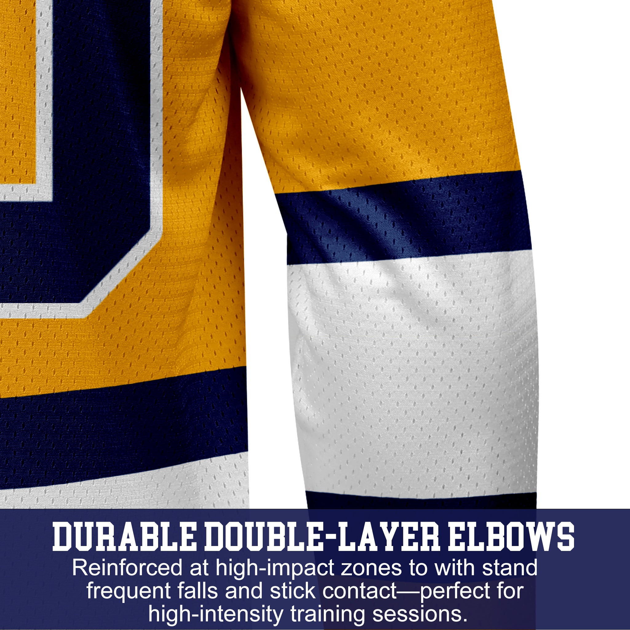 Custom Hockey Jersey Practice PS-107 GoldNavyWhite