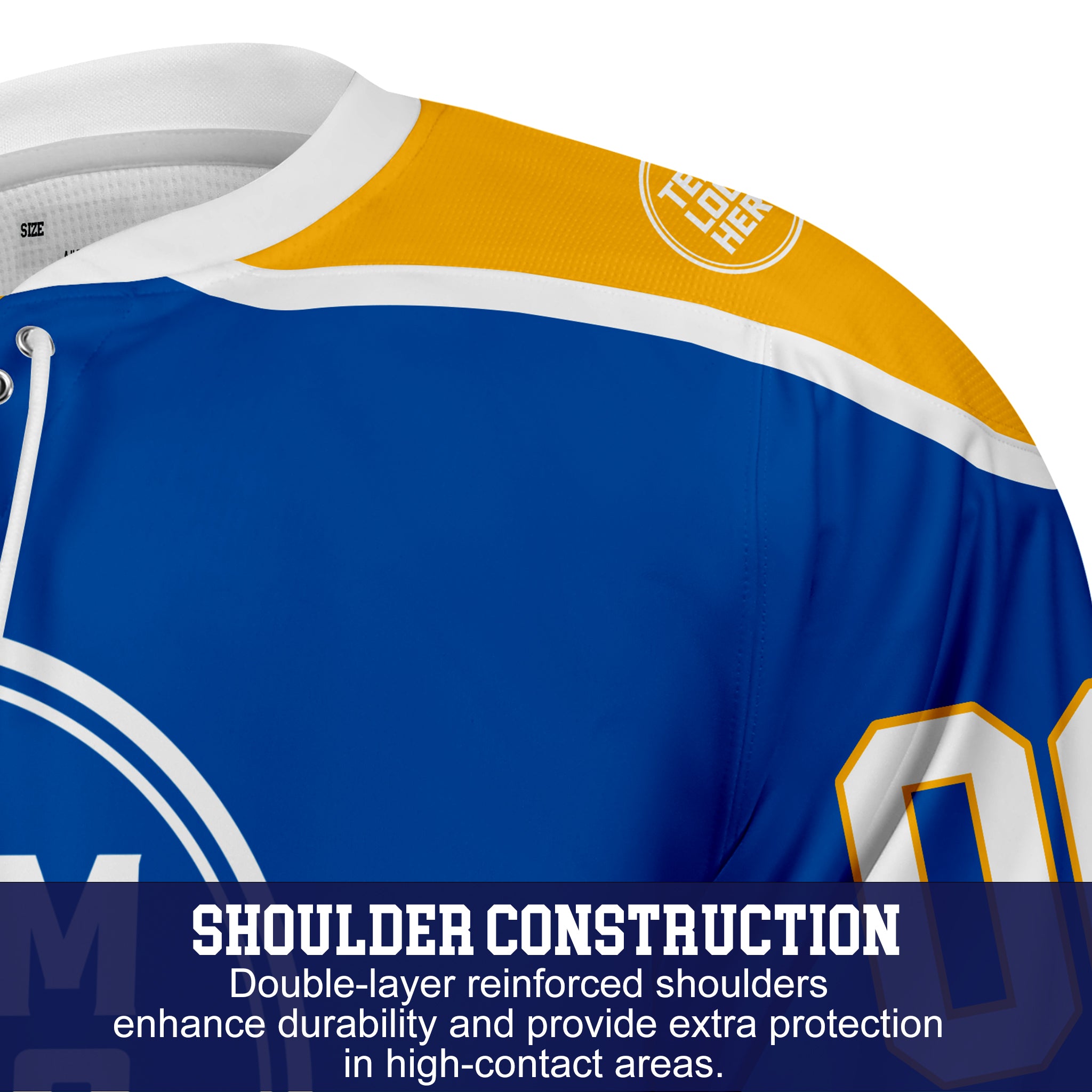 Custom Hockey Jersey Varsity Teamwear VT-301 RoyalWhiteYellow