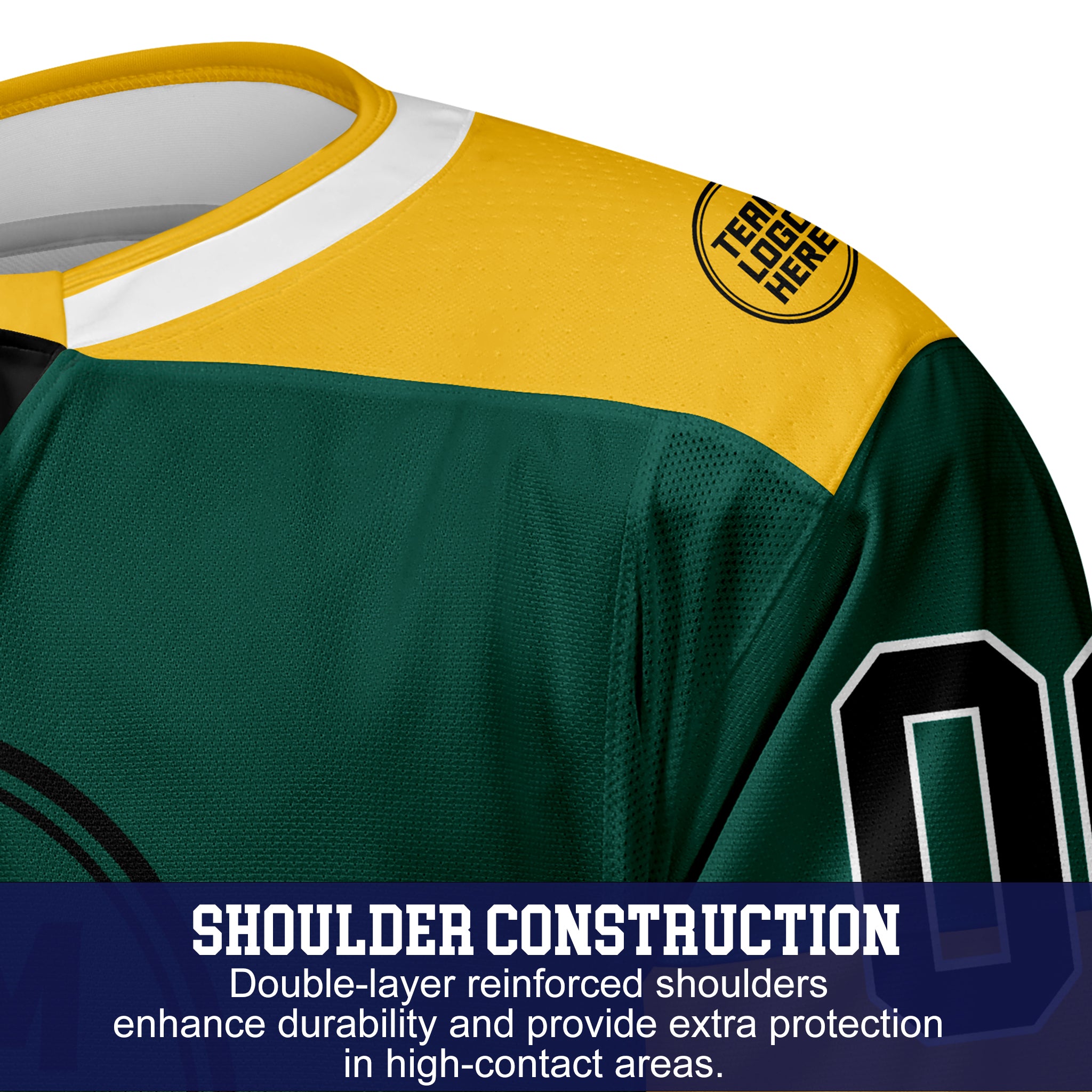 Custom Hockey Jersey Elite Pro EP-105 GreenGoldWhiteBlack