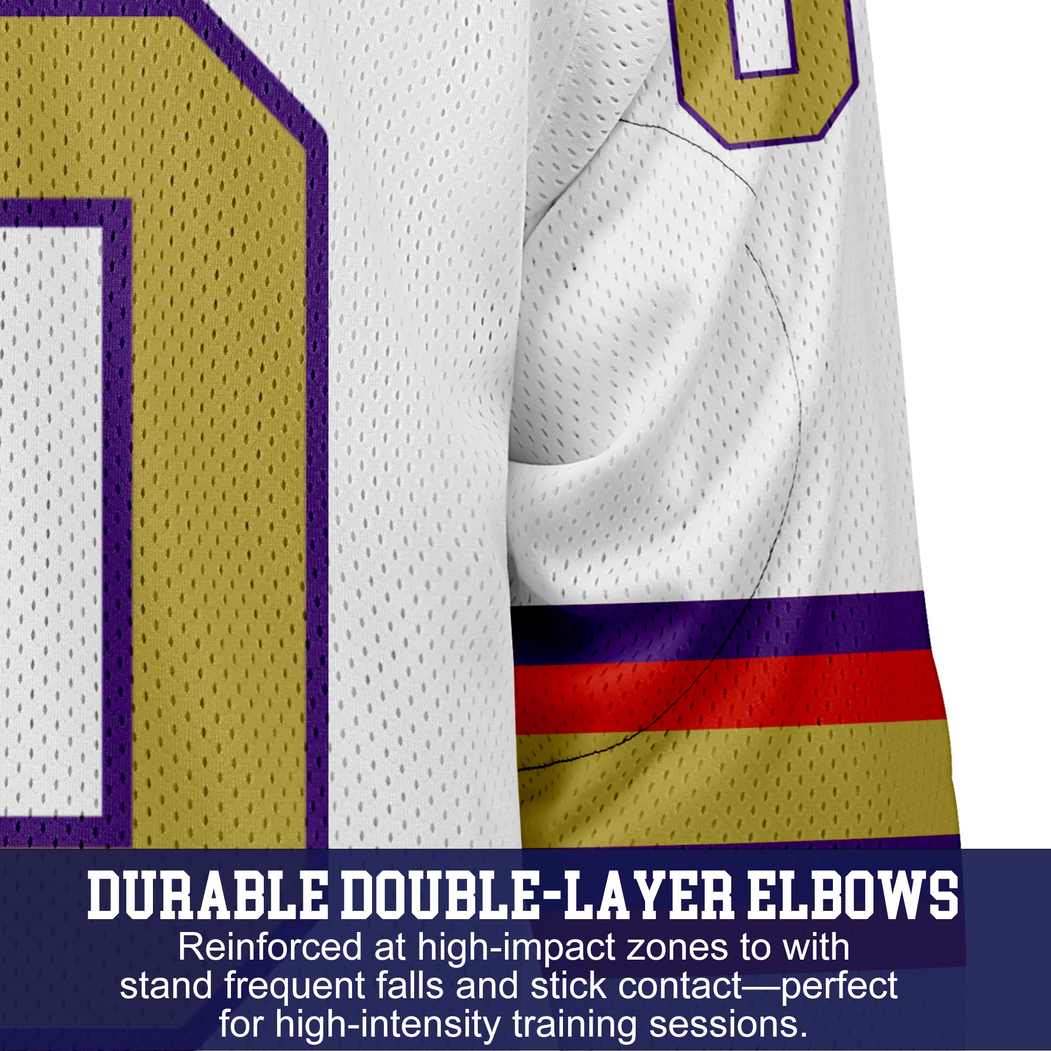 Custom Hockey Jersey Practice PS-302 WhitePurpleScarletGold (Sample)