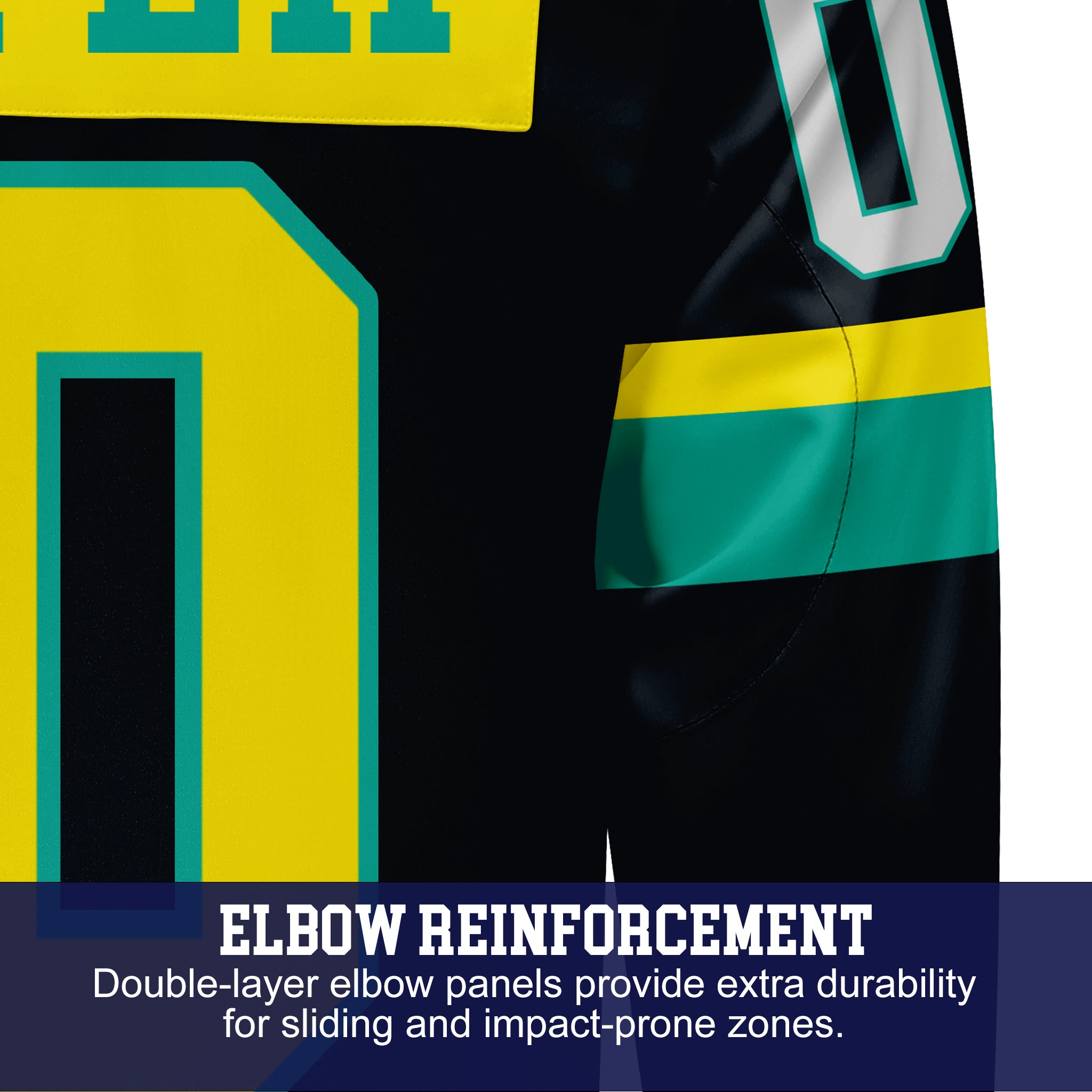 Custom Hockey Jersey Varsity Teamwear VT-302 BlackTealGreyYellow