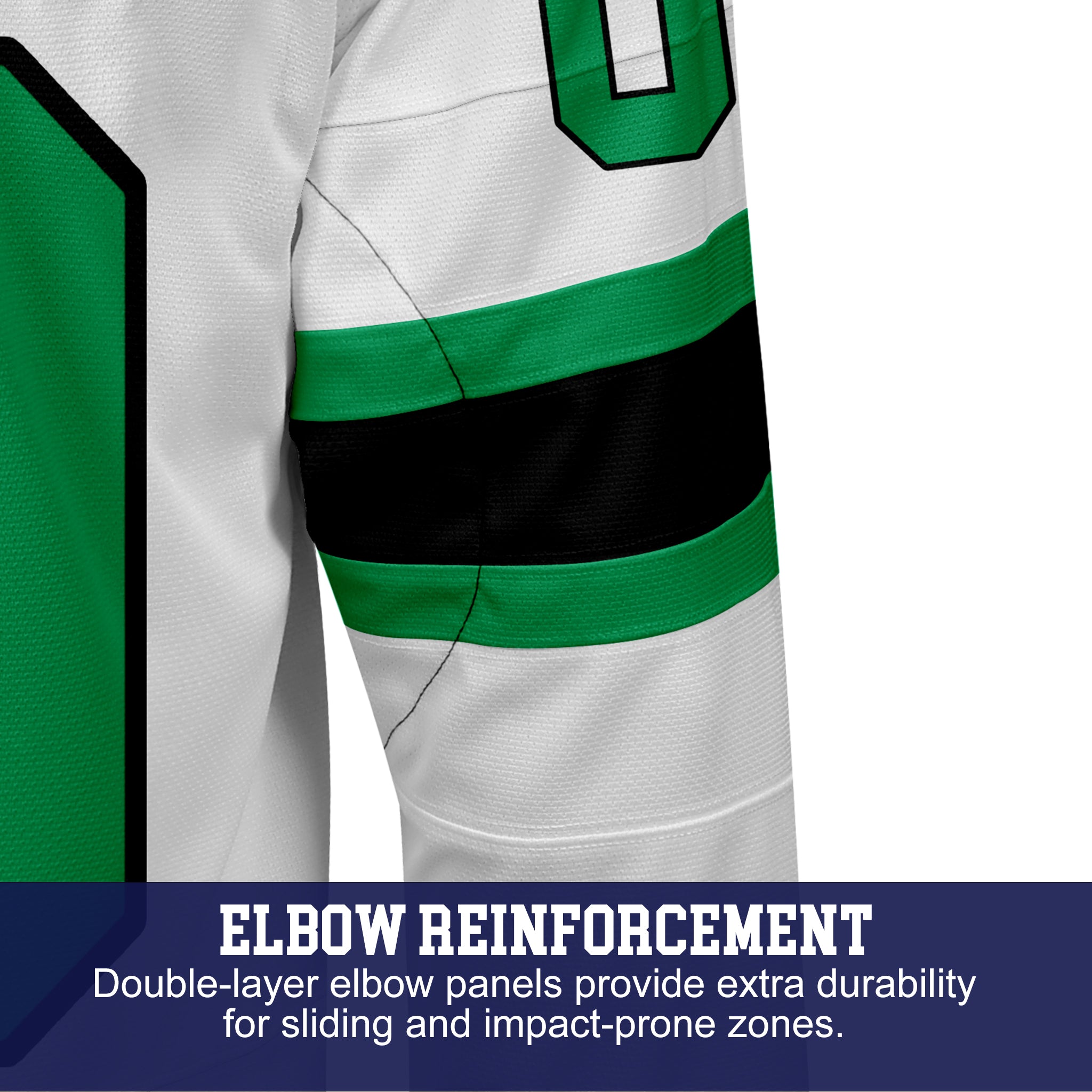 Custom Hockey Jersey Elite Pro EP-101 WhiteGreenBlack