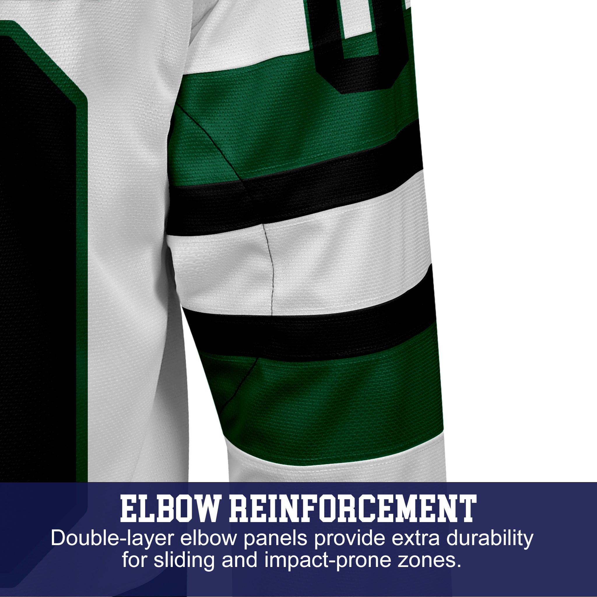 Custom Hockey Jersey Elite Pro EP-103 WhiteGreenBlack