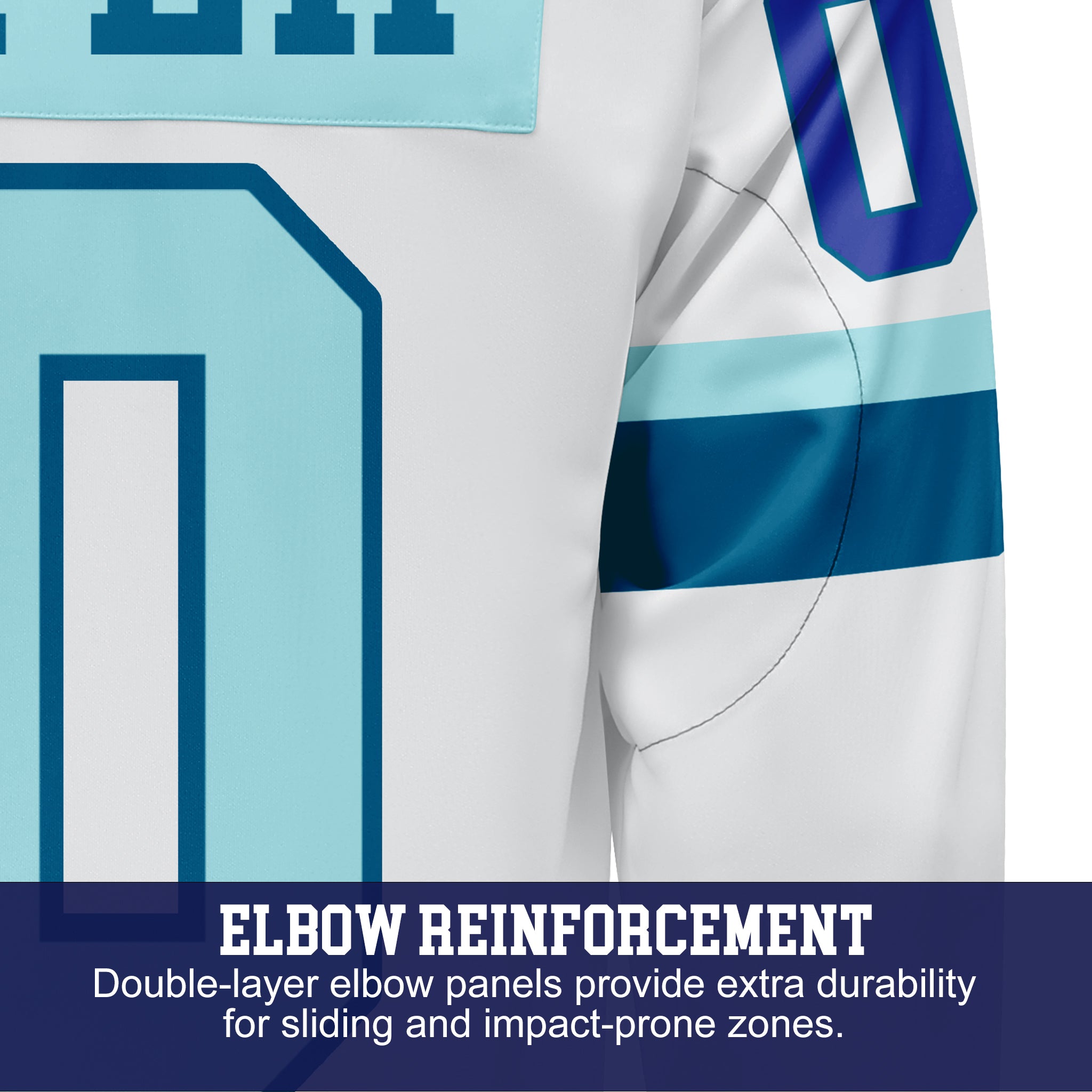 Custom Hockey Jersey Varsity Teamwear VT-302 WhiteBlueIndigoTeal