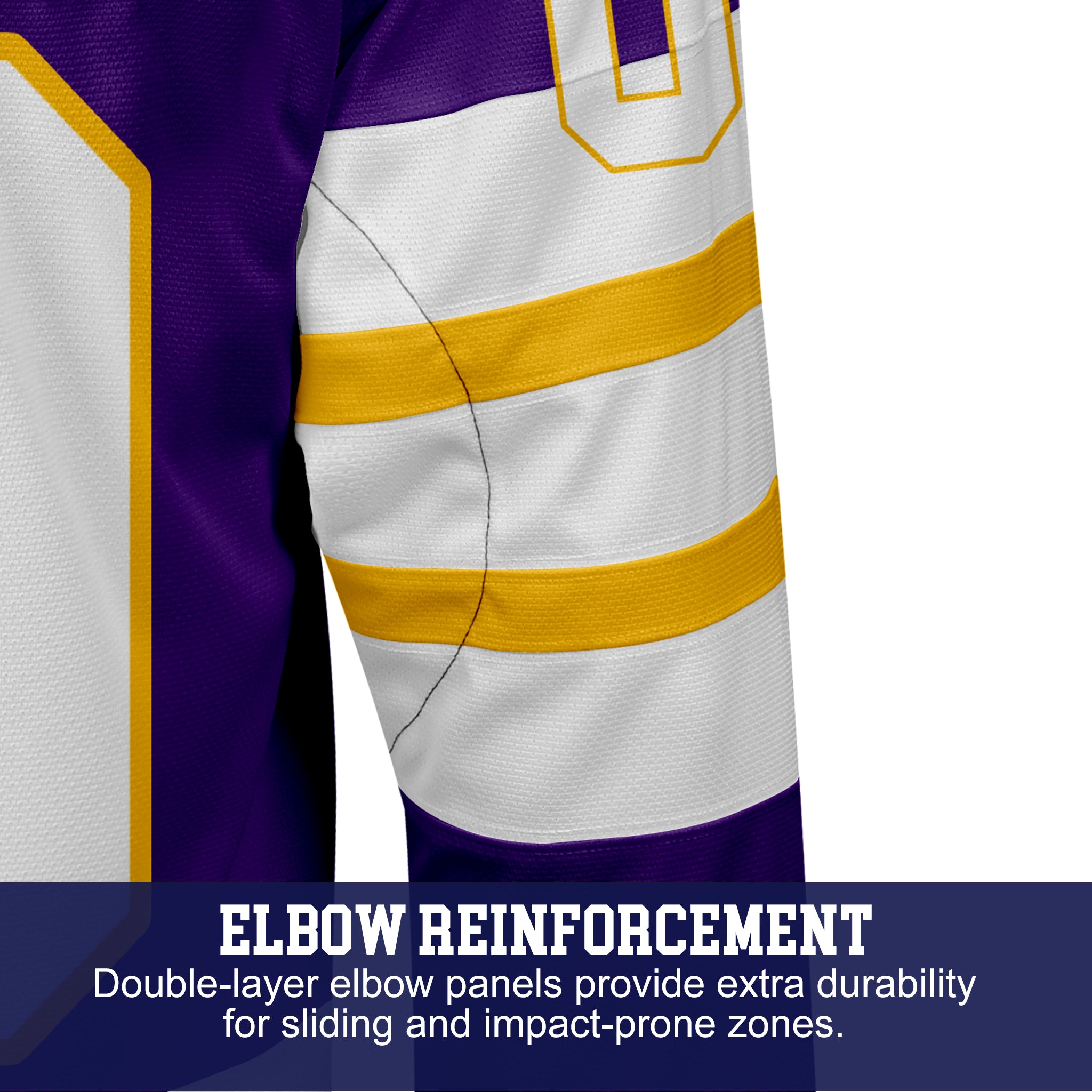 Custom Hockey Jersey Elite Pro EP-107 PurpleGoldWhite
