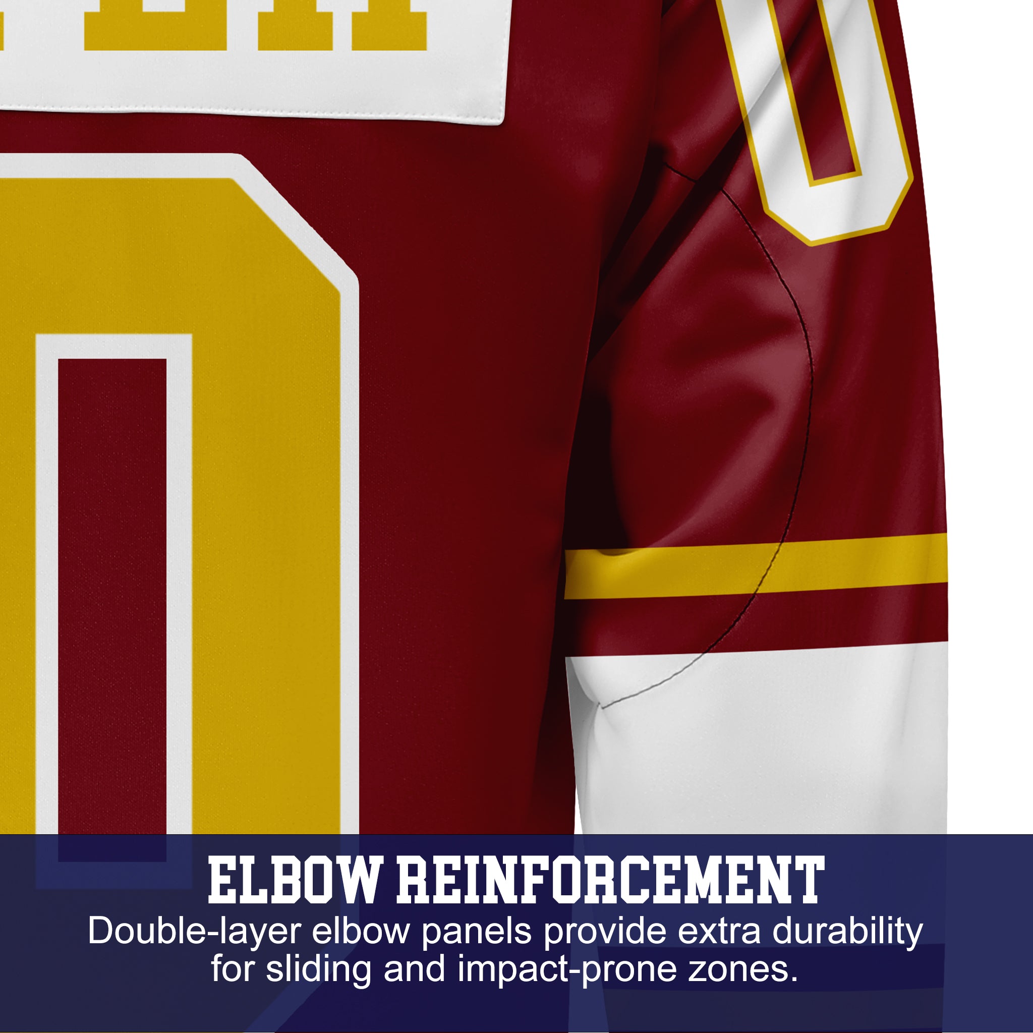 Custom Hockey Jersey Varsity Teamwear VT-301 BurgundyWhiteGold