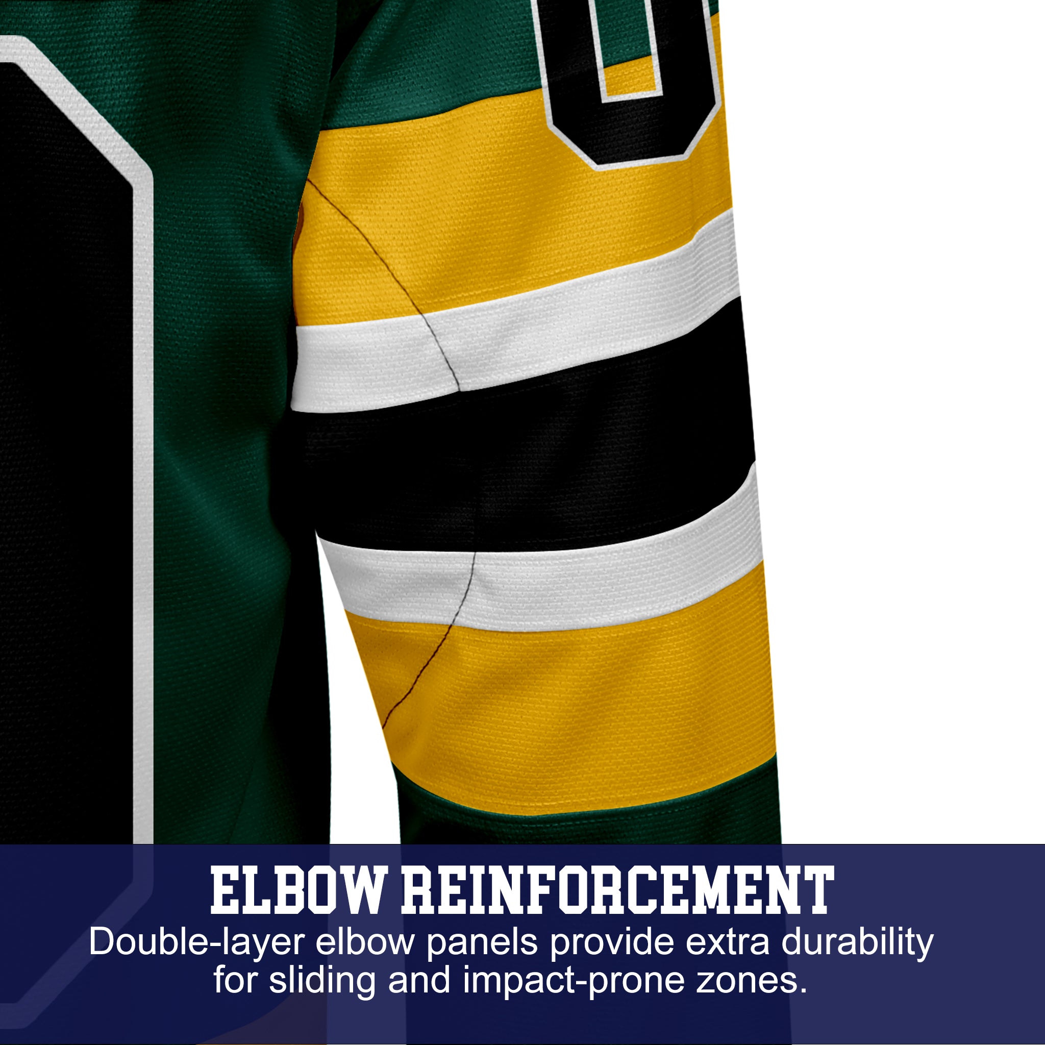 Custom Hockey Jersey Elite Pro EP-105 GreenGoldWhiteBlack