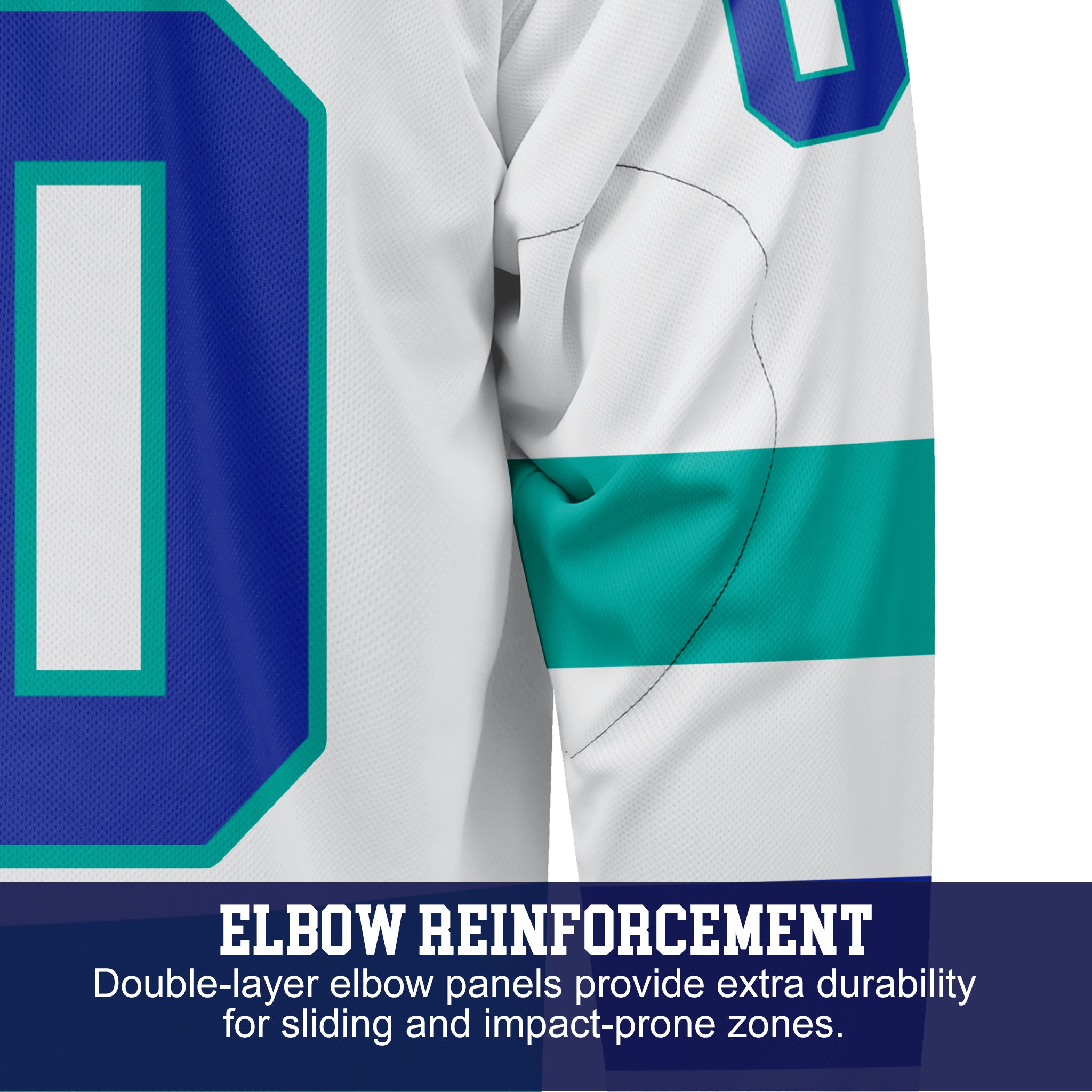 Custom Hockey Jersey Varsity Teamwear VT-208 WhiteTealIndigo