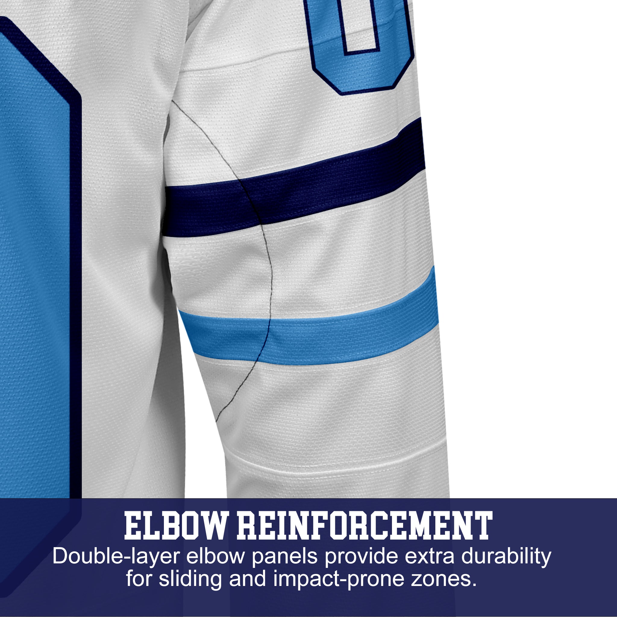 Custom Hockey Jersey Elite Pro EP-102 WhiteNavyIceBlue