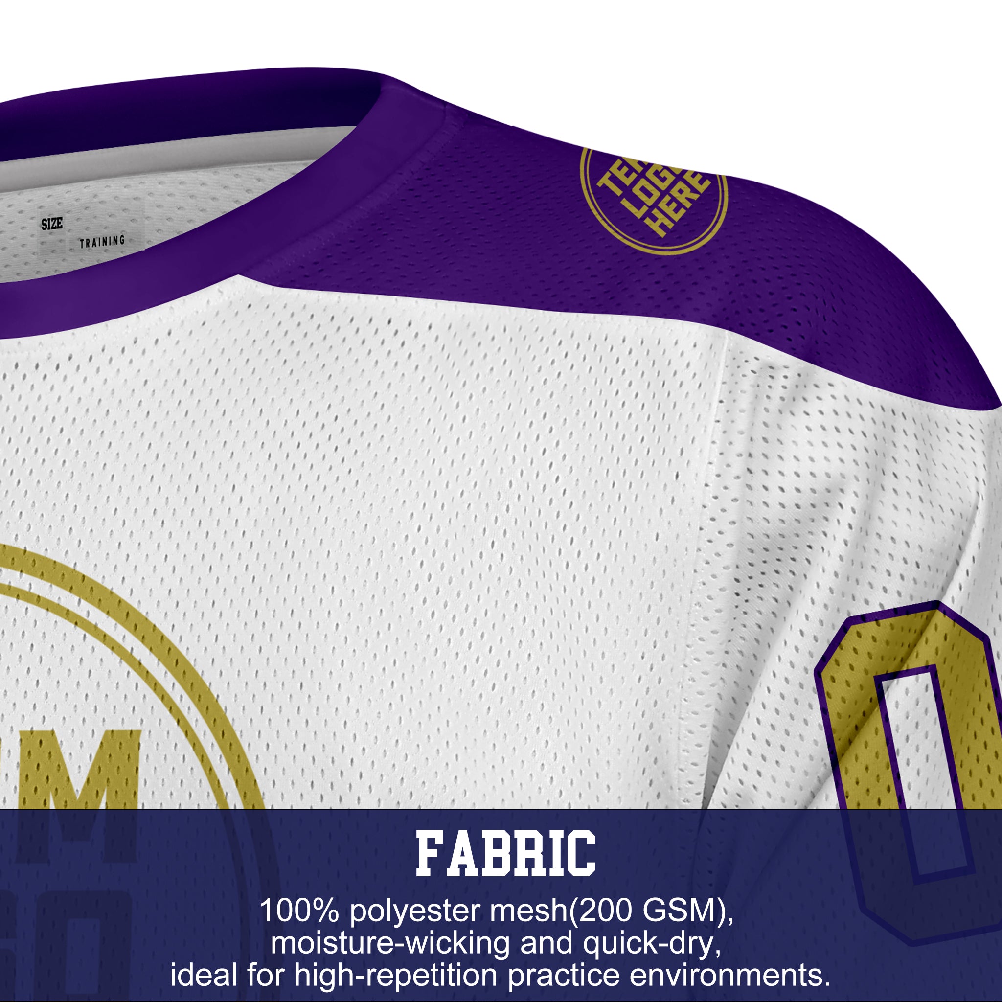 Custom Hockey Jersey Practice PS-302 WhitePurpleScarletGold (Sample)