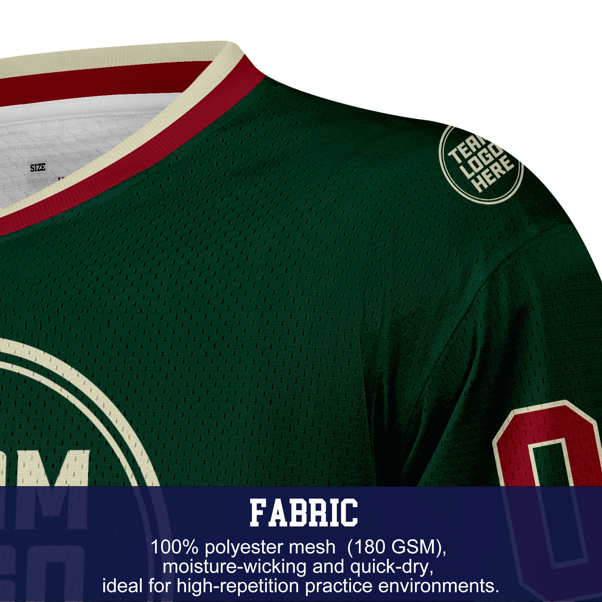 Custom Hockey Jersey Practice PS-107 GreenRedCream