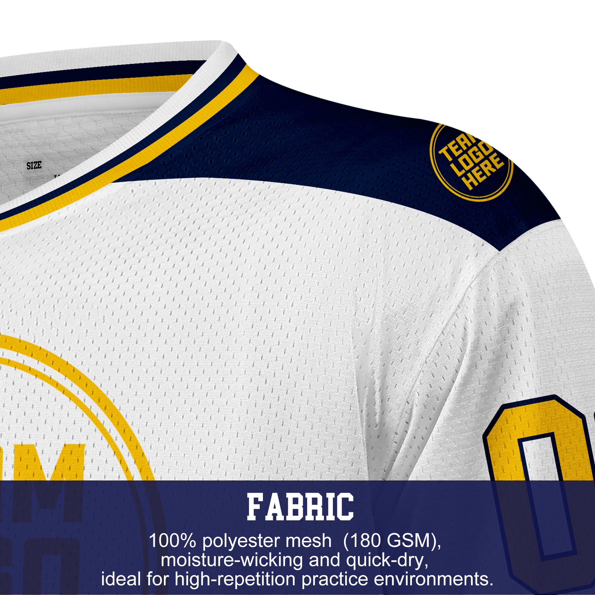 Custom Hockey Jersey Practice PS-102 WhiteNavyGold