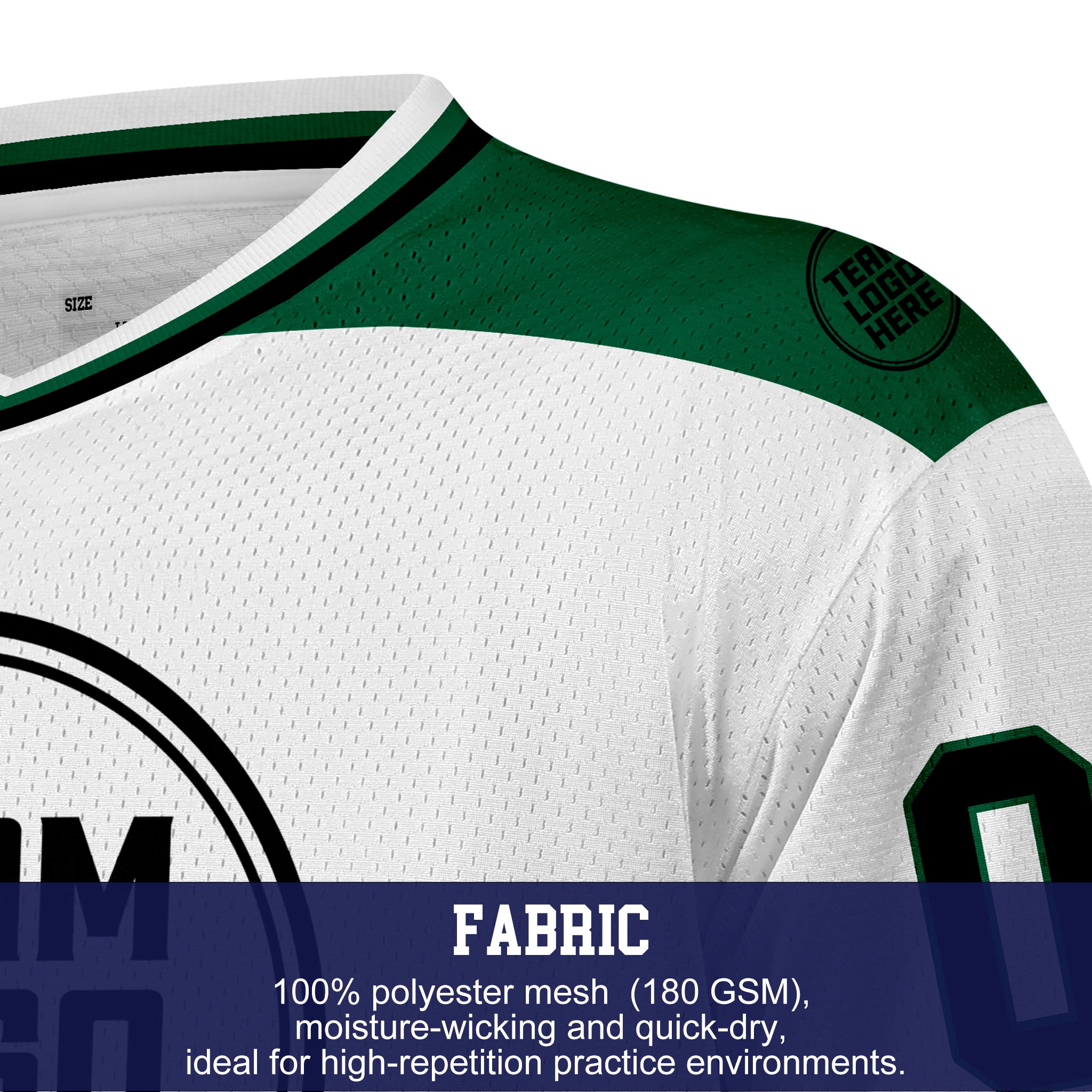 Custom Hockey Jersey Practice PS-102 WhiteGreenBlack