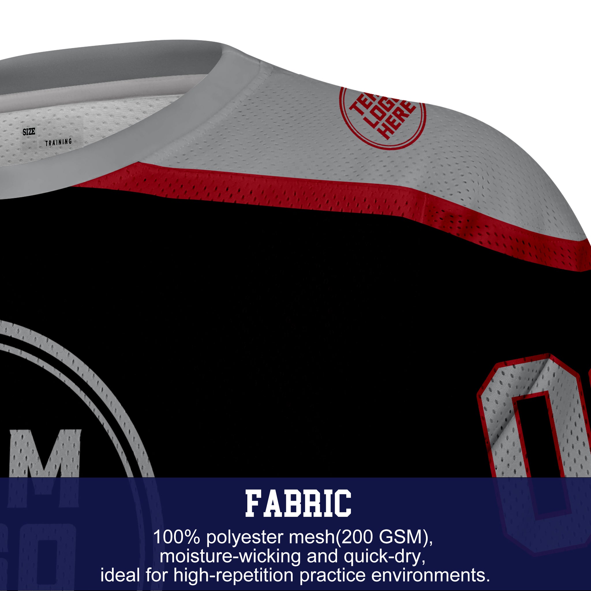 Custom Hockey Jersey Practice PS-301 BlackGrayRed (Sample)
