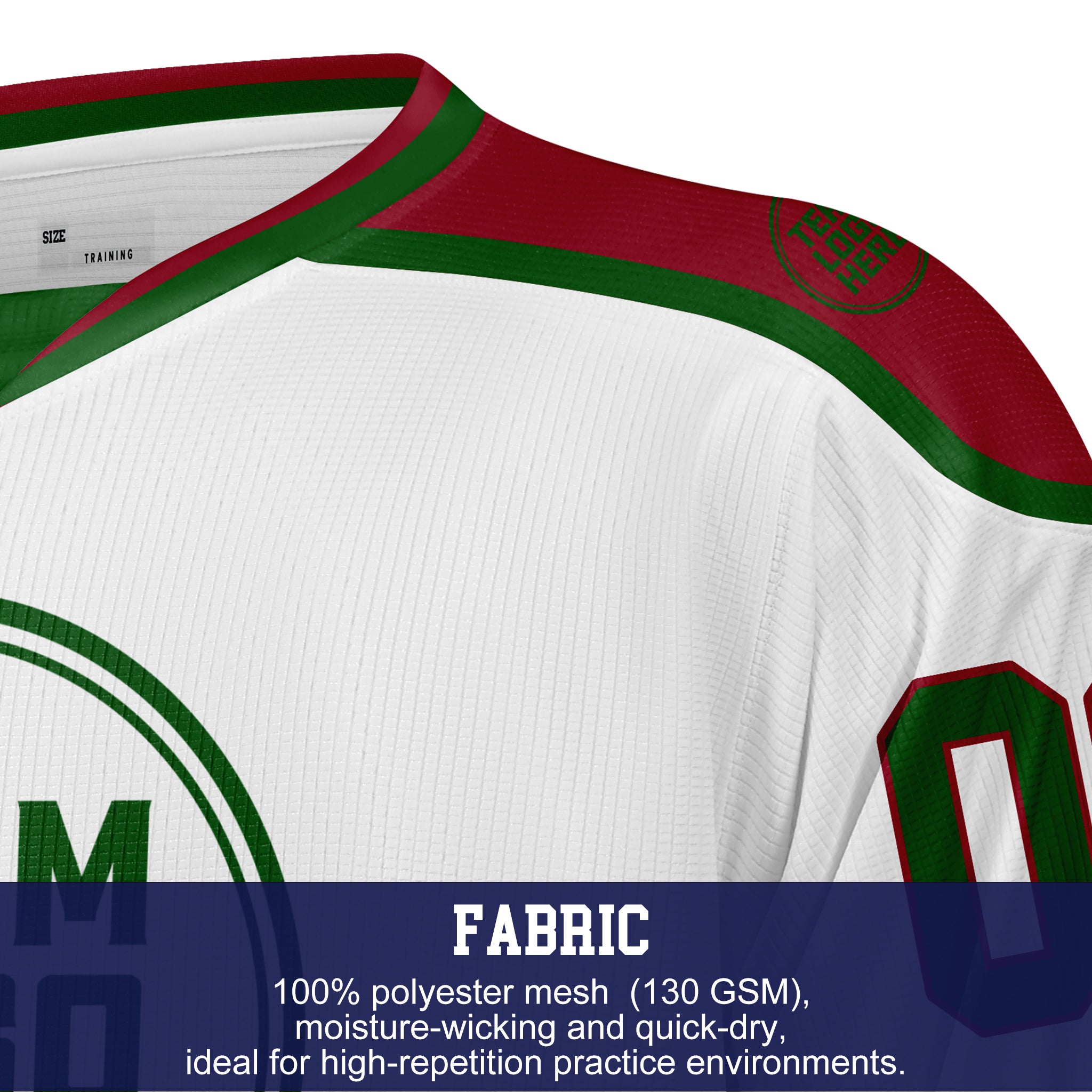 Custom Hockey Jersey Practice PS-202 WhiteGreenRed