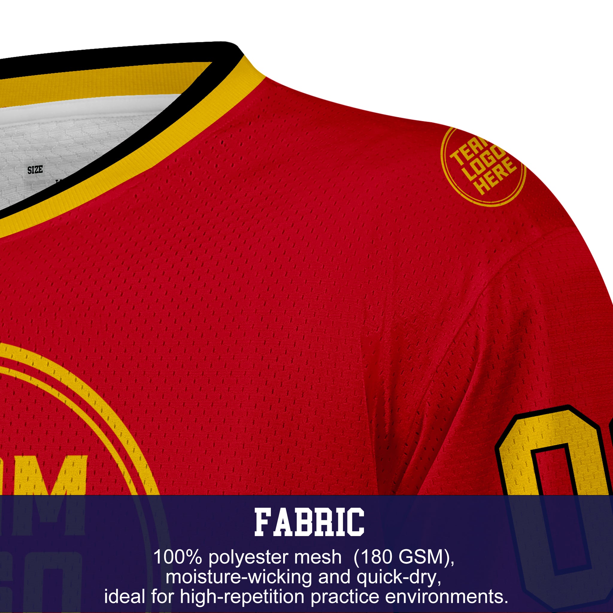 Custom Hockey Jersey Practice PS-107 RedGoldBlack