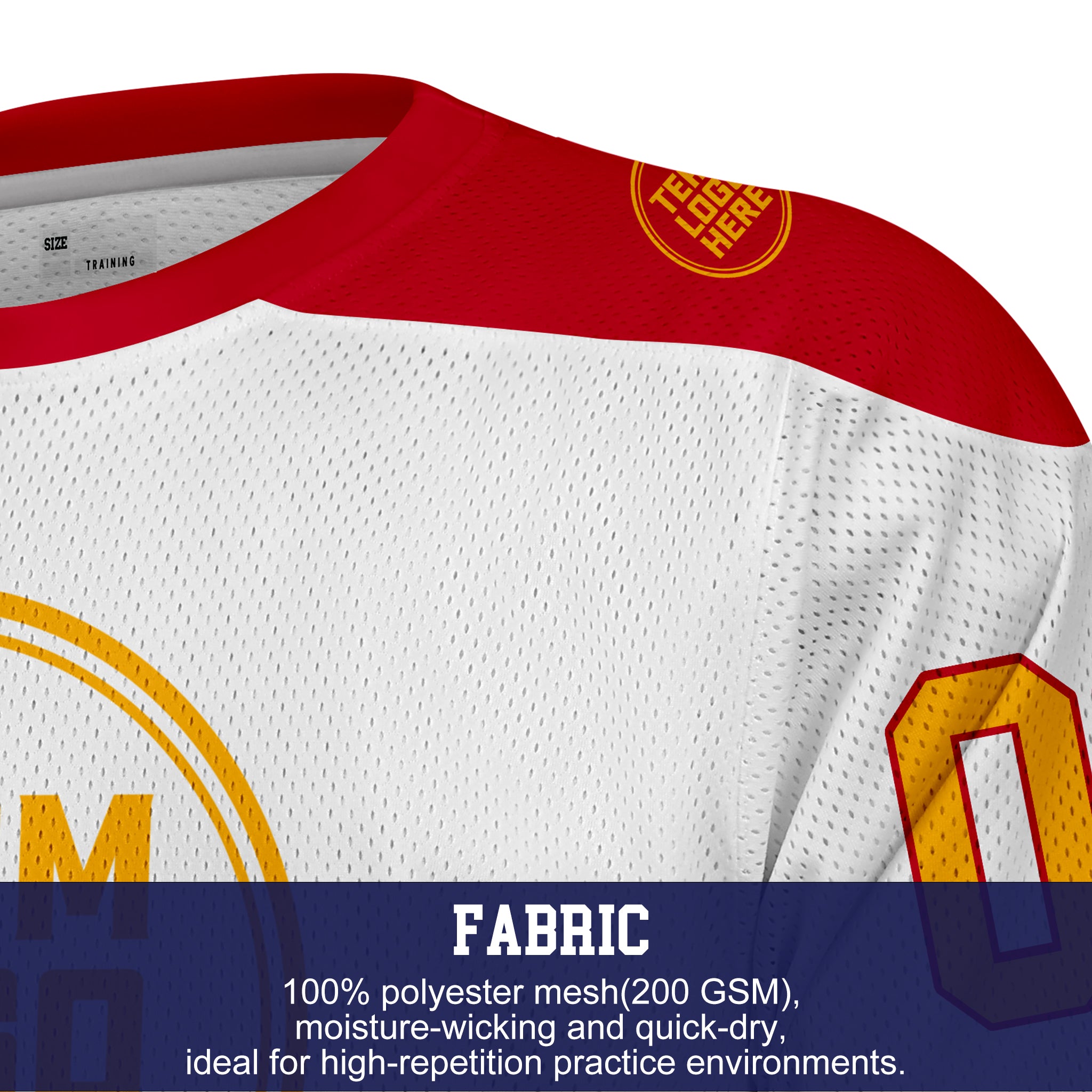 Custom Hockey Jersey Practice PS-302 WhiteRedNavyGold