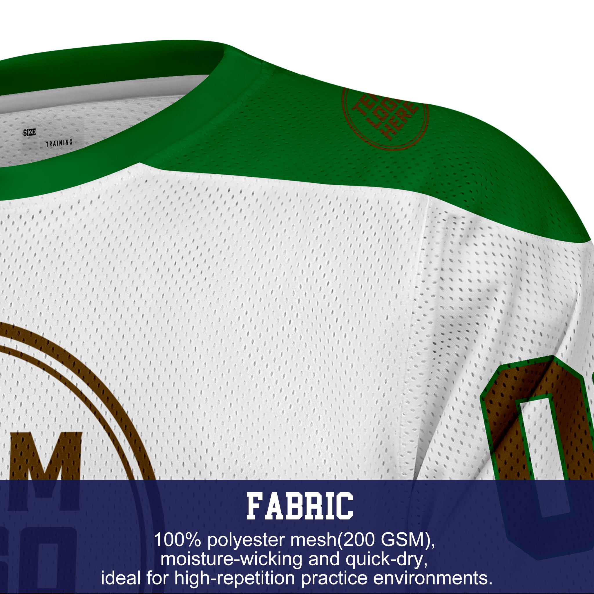 Custom Hockey Jersey Practice PS-302 WhiteGreenBlackBrown