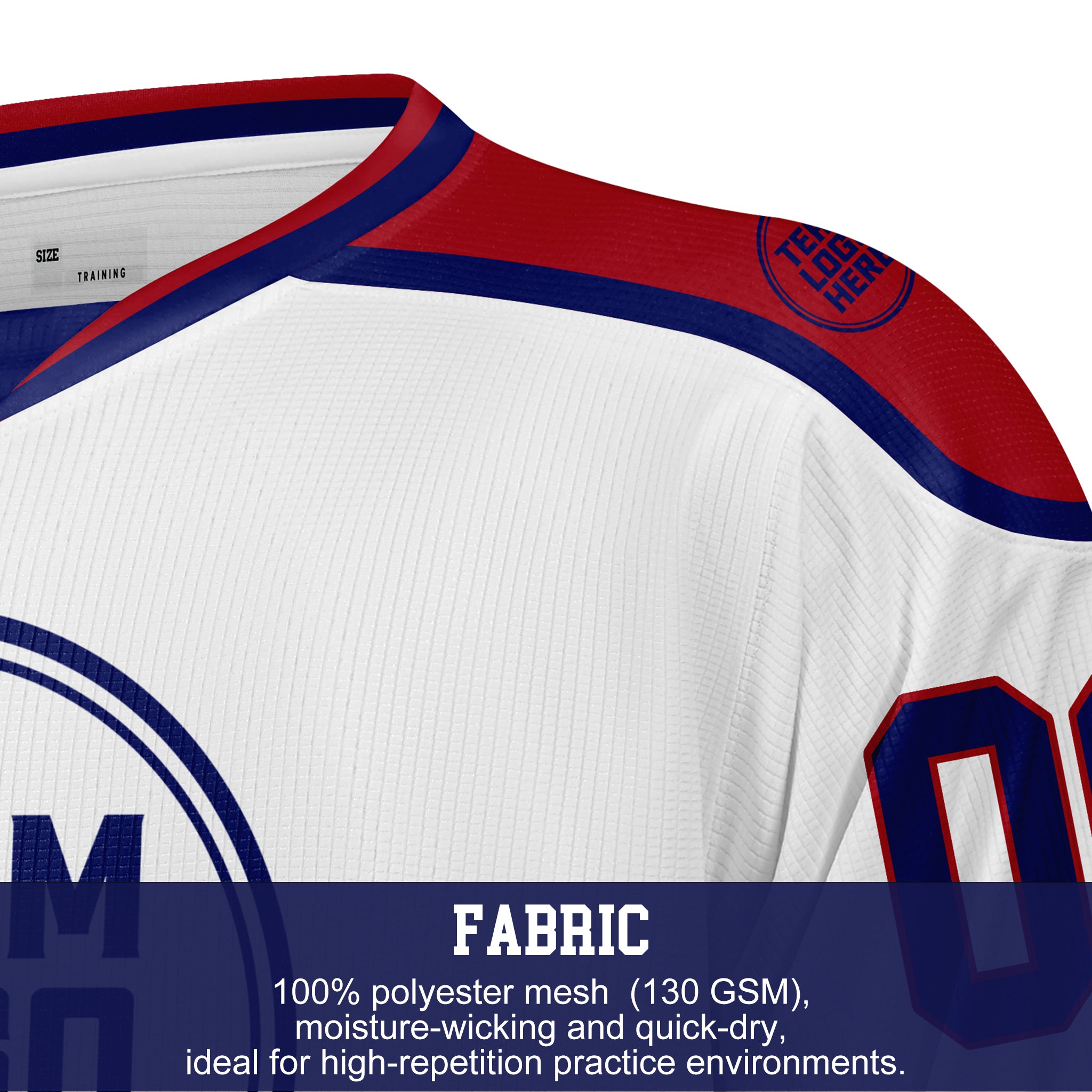 Custom Hockey Jersey Practice PS-202 WhiteNavyRed
