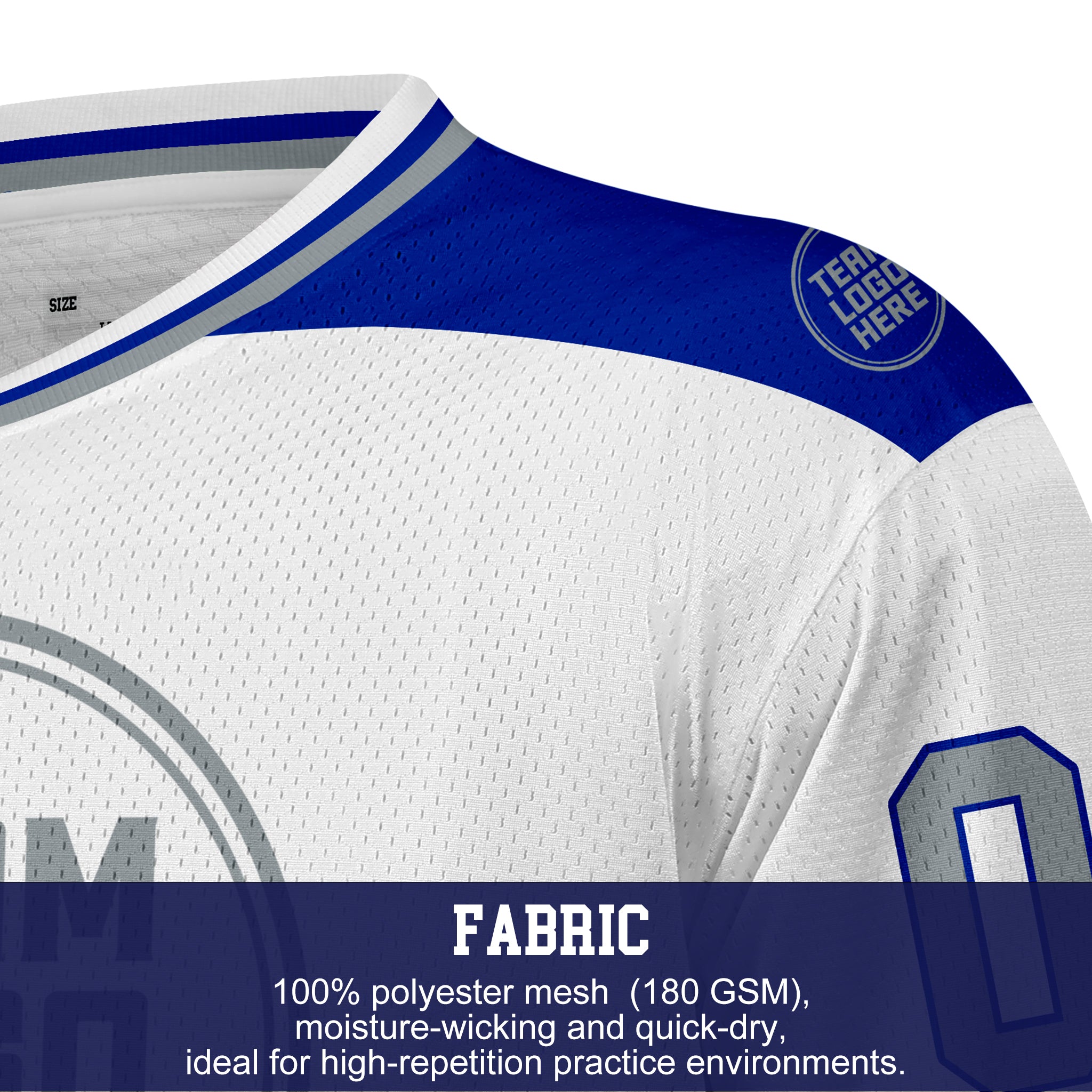 Custom Hockey Jersey Practice PS-102 WhiteRoyalSilver