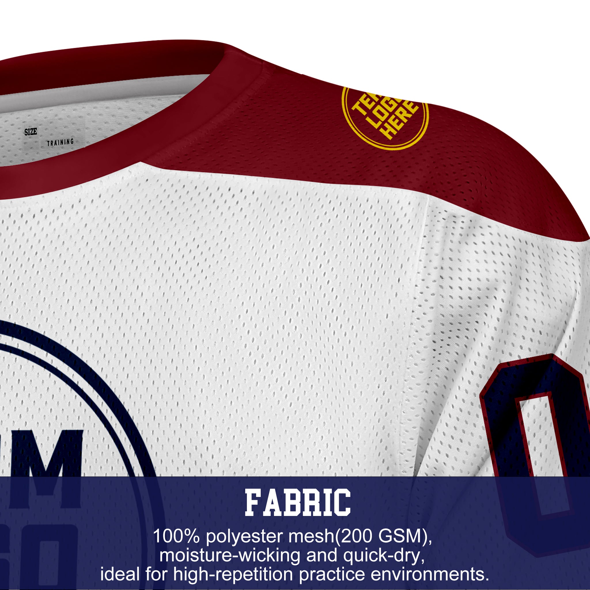 Custom Hockey Jersey Practice PS-302 WhiteBurgundyGoldNavy