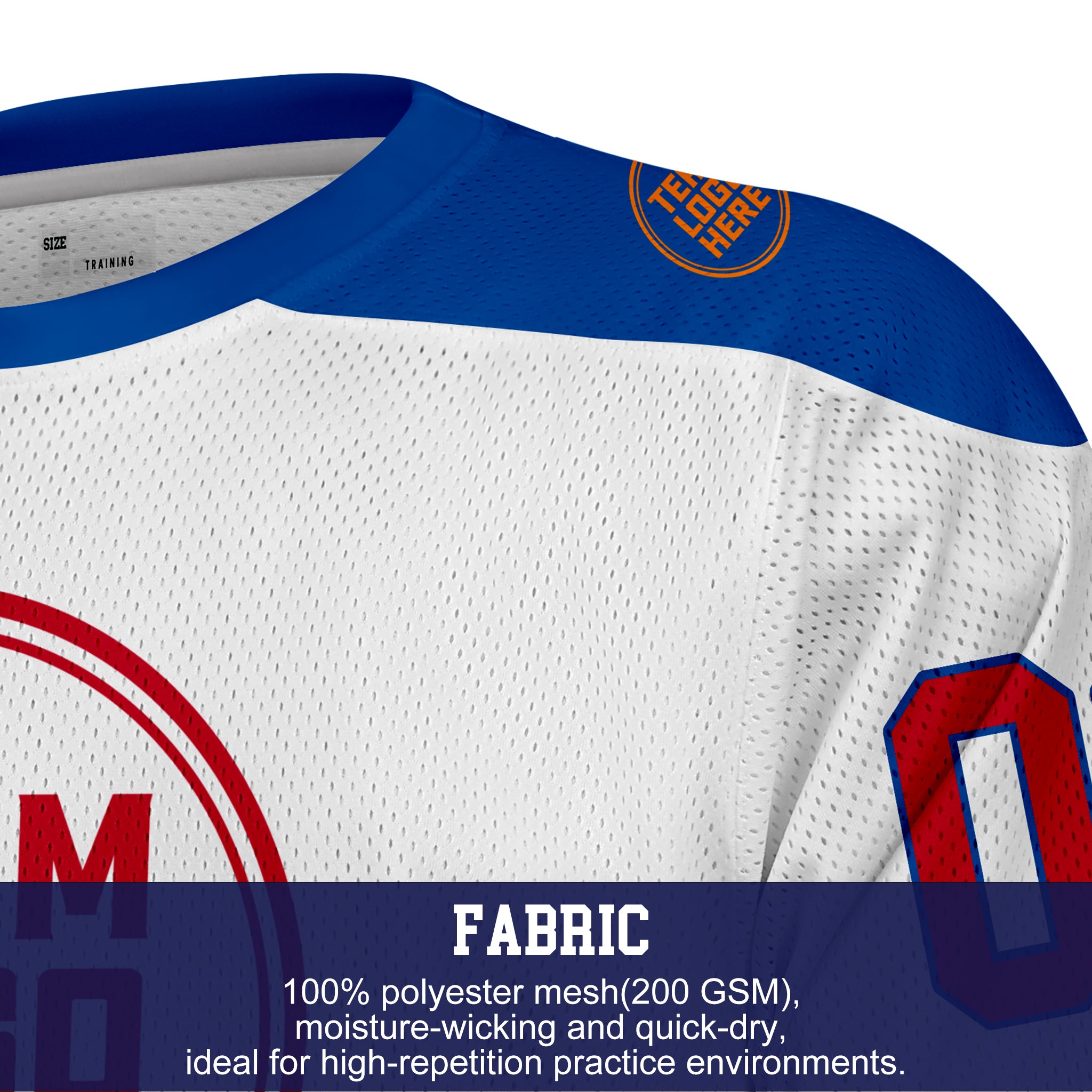 Custom Hockey Jersey Practice PS-302 WhiteRoyalOrangeRed