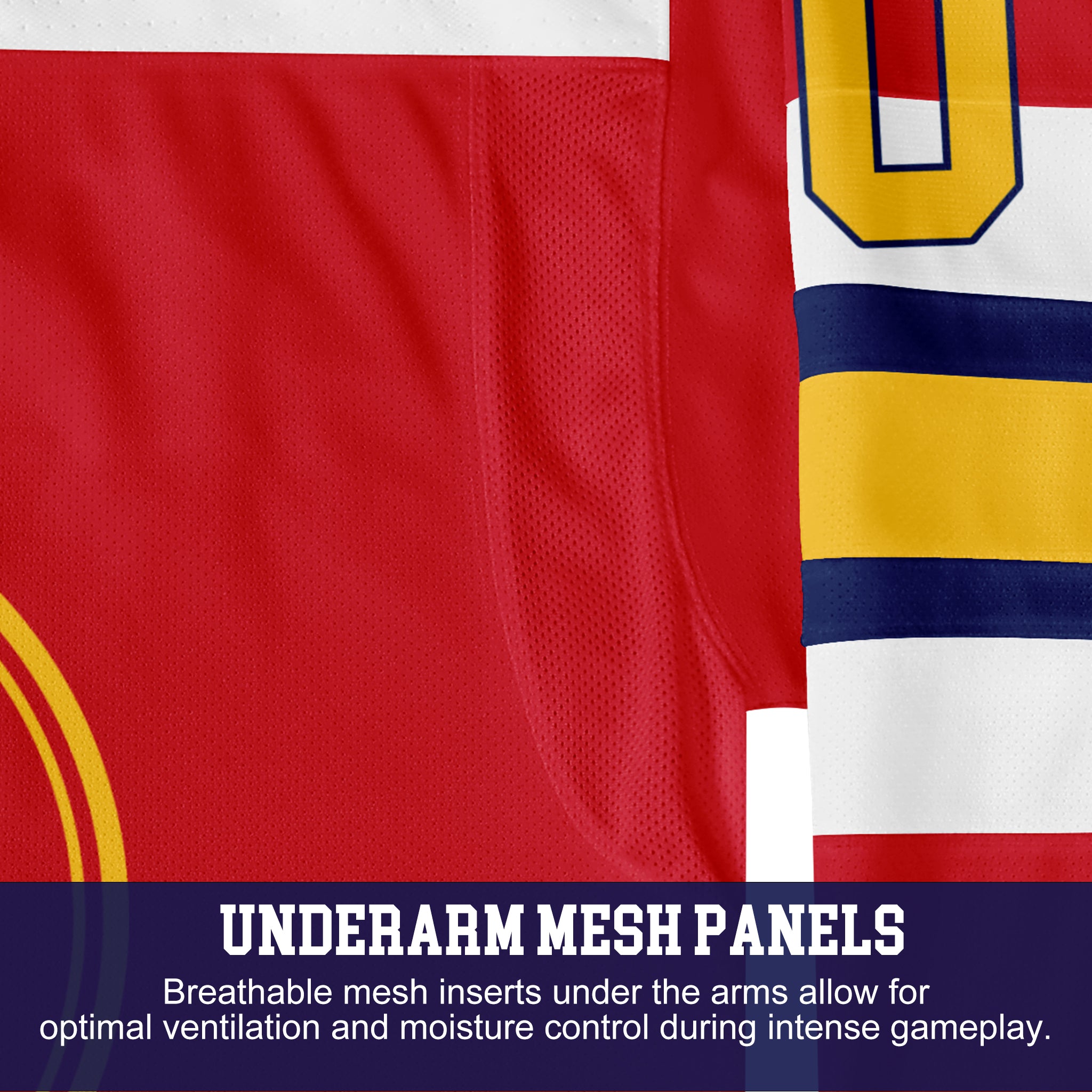 Custom Hockey Jersey Elite Pro EP-105 RedWhiteNavyGold